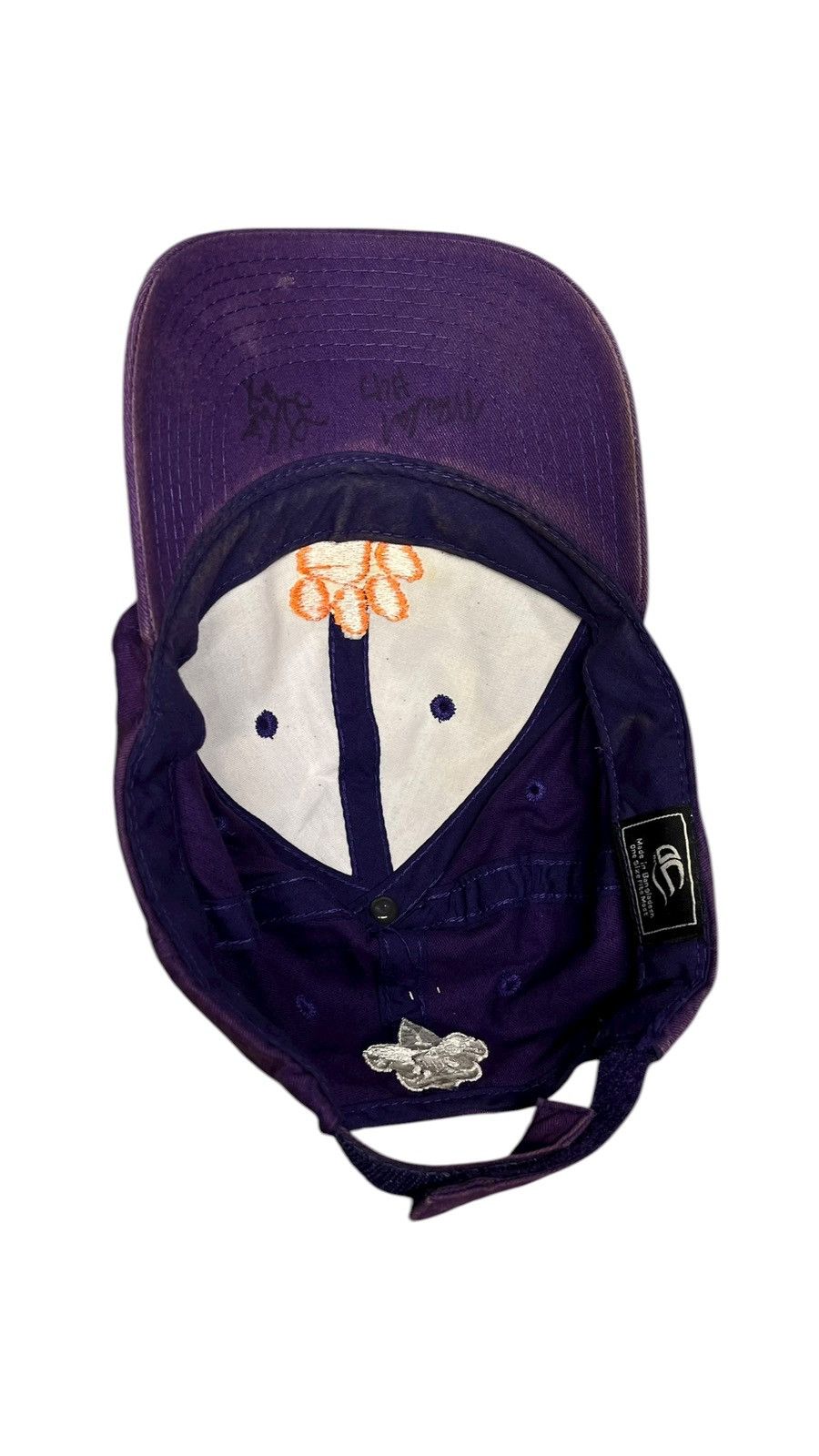 NCAA Purple Y2K Clemson Autographed Hat natural sun distress Size ONE SIZE - 6 Thumbnail