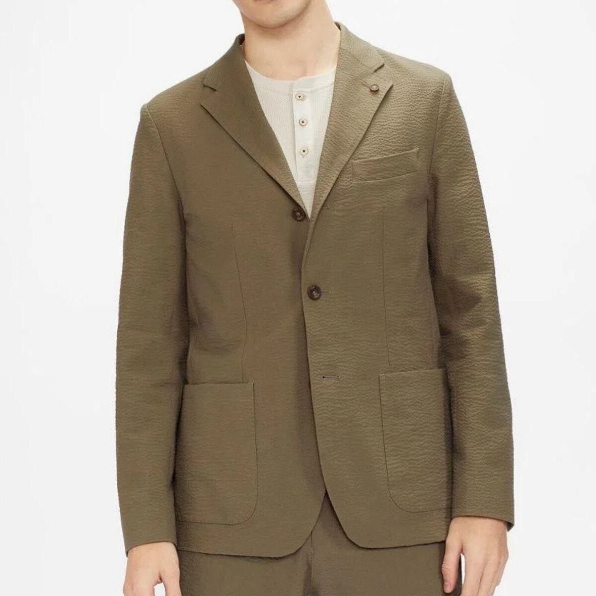 Ted Baker New Ted Baker Men’s Size 5/XL Olive Dracen Cotton Blazer Size US XL / EU 56 / 4 - 1 Thumbnail