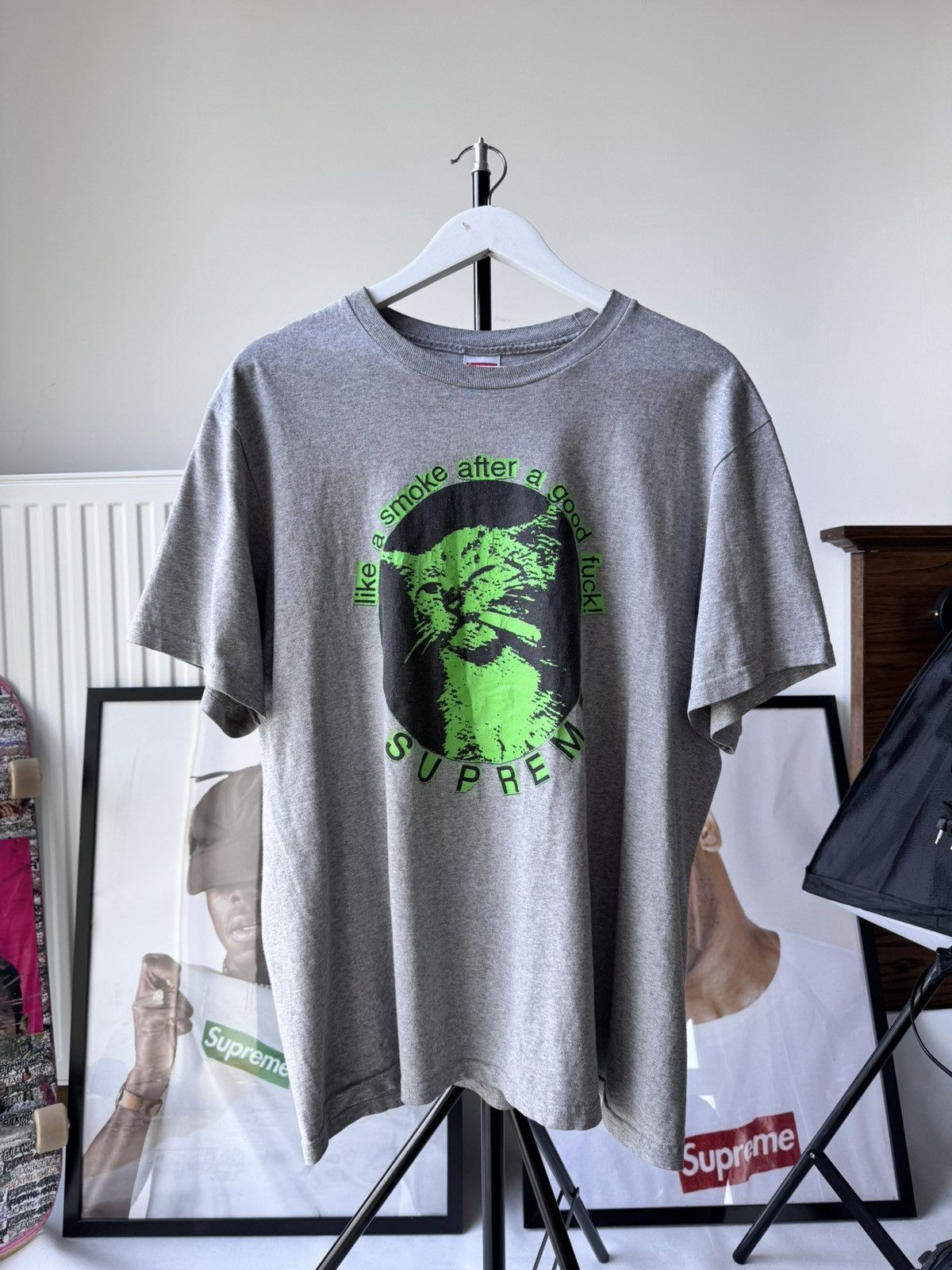 Supreme × Vintage Vintage Supreme Smoke Cat 🐈 Tee Hype like a 💨 after sex Size US L / EU 52-54 / 3 - 8 Thumbnail