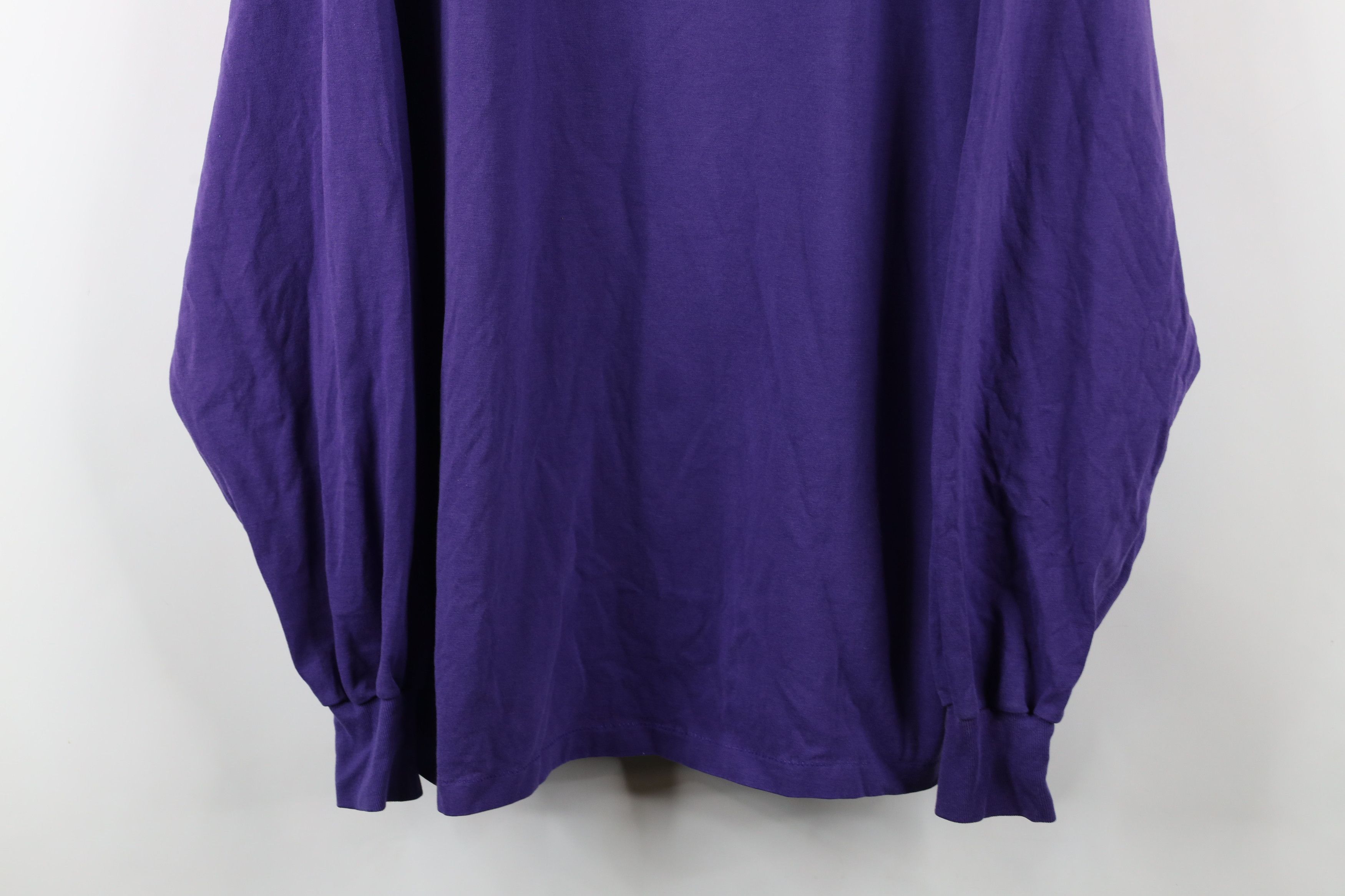 Vintage Vintage 90s Streetwear Blank Long Sleeve T-Shirt Purple Size US XXL / EU 58 / 5 - 3 Thumbnail