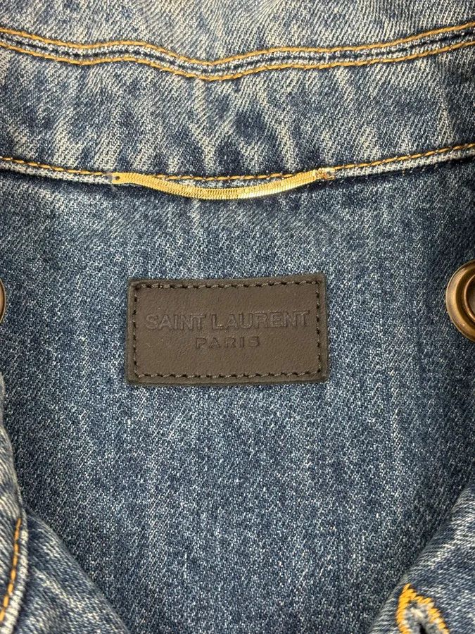 Saint Laurent Paris SS2021 Saint Laurent Light Blue Eyelet Denim Jacket Size US S / EU 44-46 / 1 - 10 Thumbnail