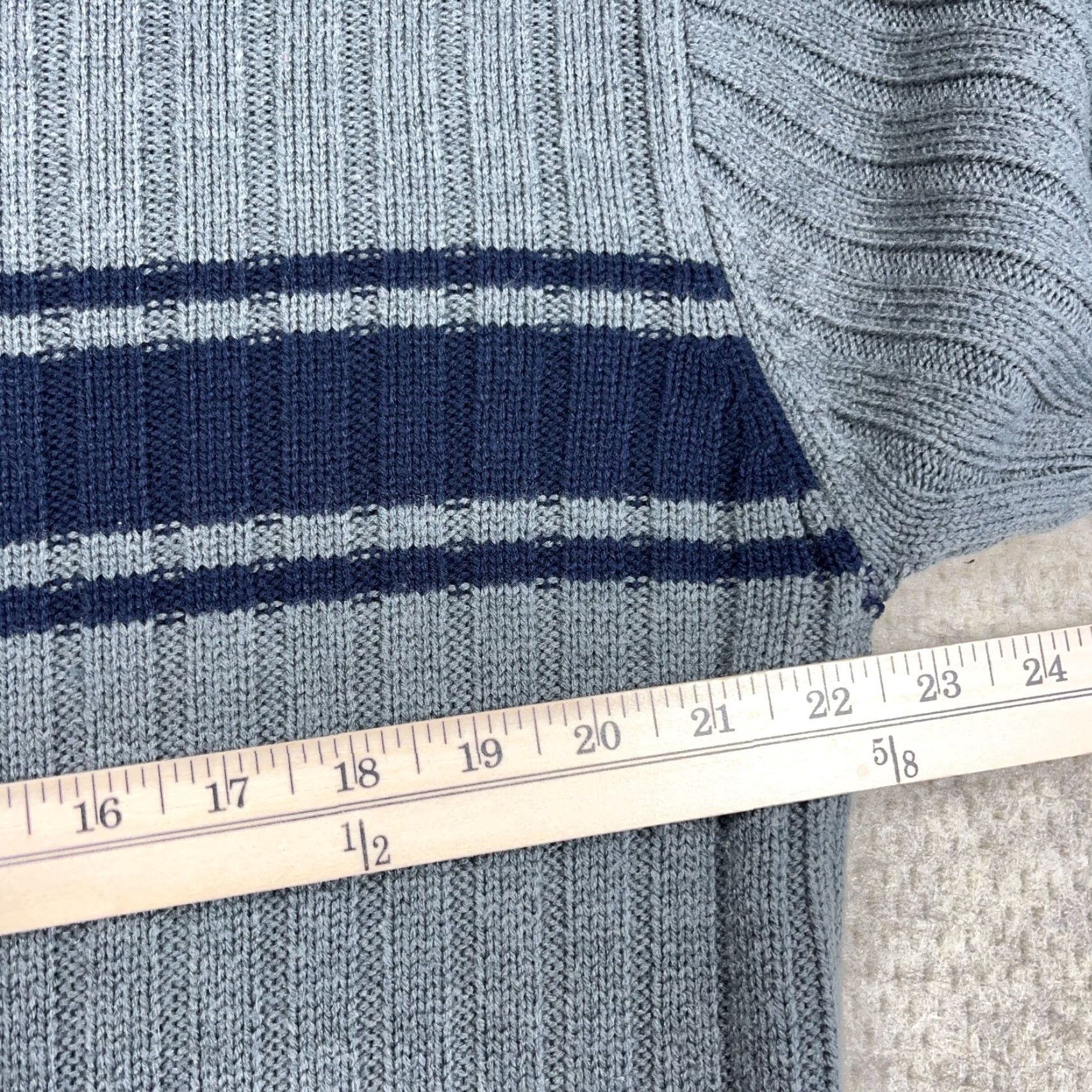Aeropostale Vintage Aeropostale Sweater Men XL Gray Blue Stripe Ribbed TurtleNeck Muscle Size US XL / EU 56 / 4 - 7 Thumbnail