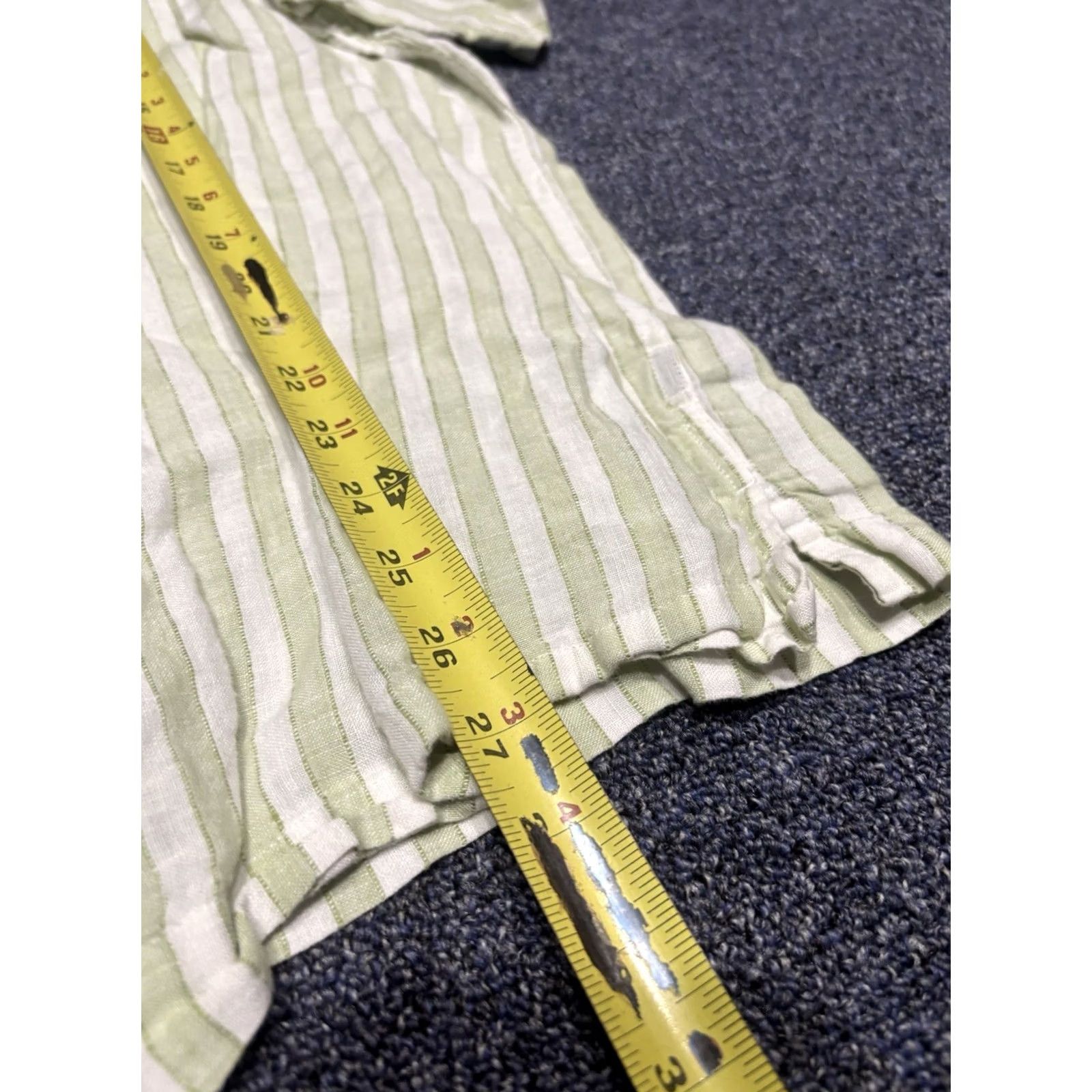 Banana Republic Banana Republic Shirt Mens M Stripe Short Sleeve Camp Linen Beach Button-Up Collared Chest Pockets White Regular Size M Casual Beach Size US M / EU 48-50 / 2 - 4 Thumbnail