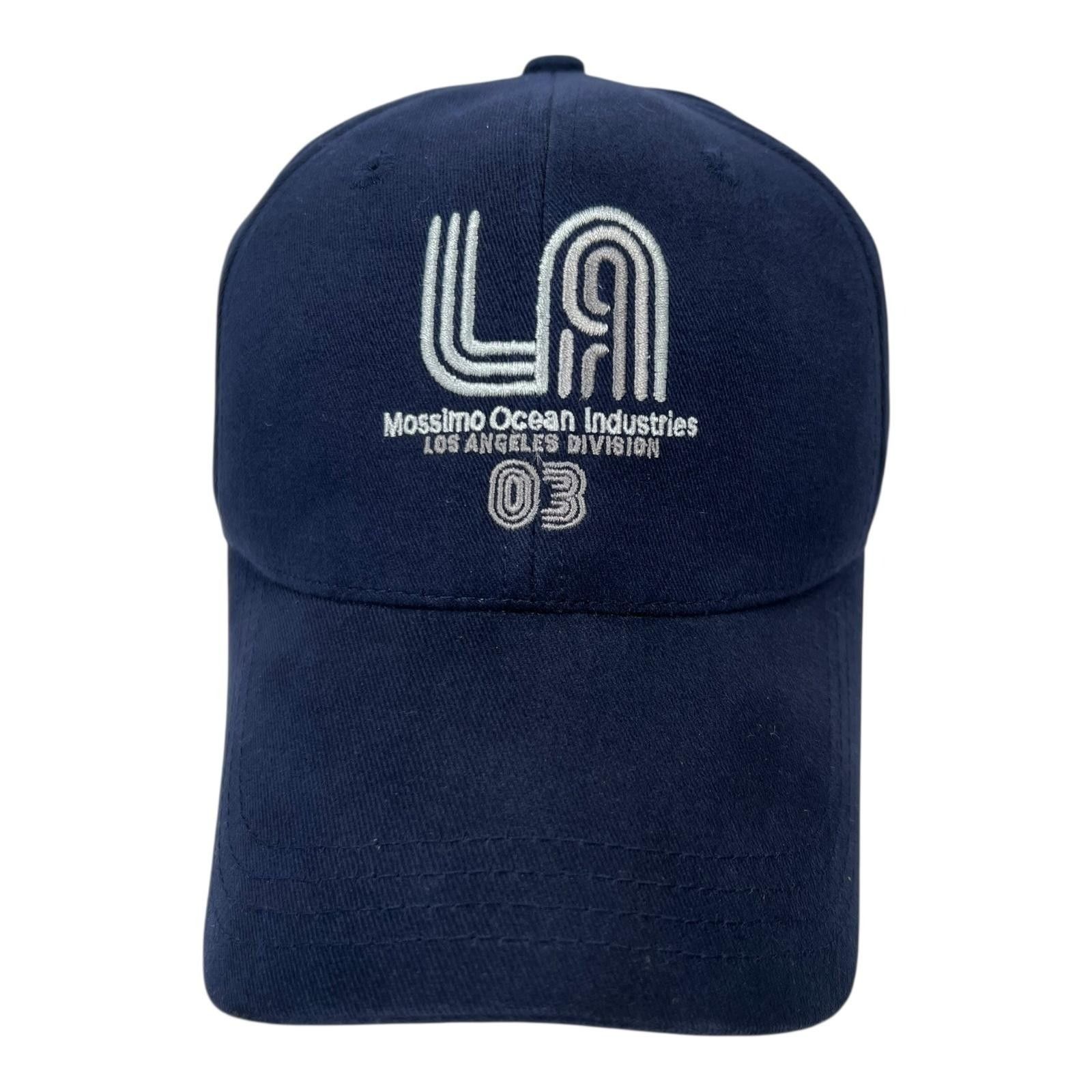 Mossimo Vintage Mossimo LA Hat Cap Fitted Mens One Size Navy Blue Y2 Size ONE SIZE - 1 Thumbnail