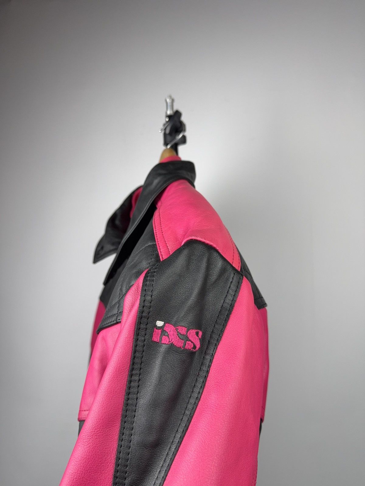 Genuine Leather Vintage 00s Leather Moto Racing Jacket Pink Black EU54 Size US L / EU 52-54 / 3 - 10 Thumbnail