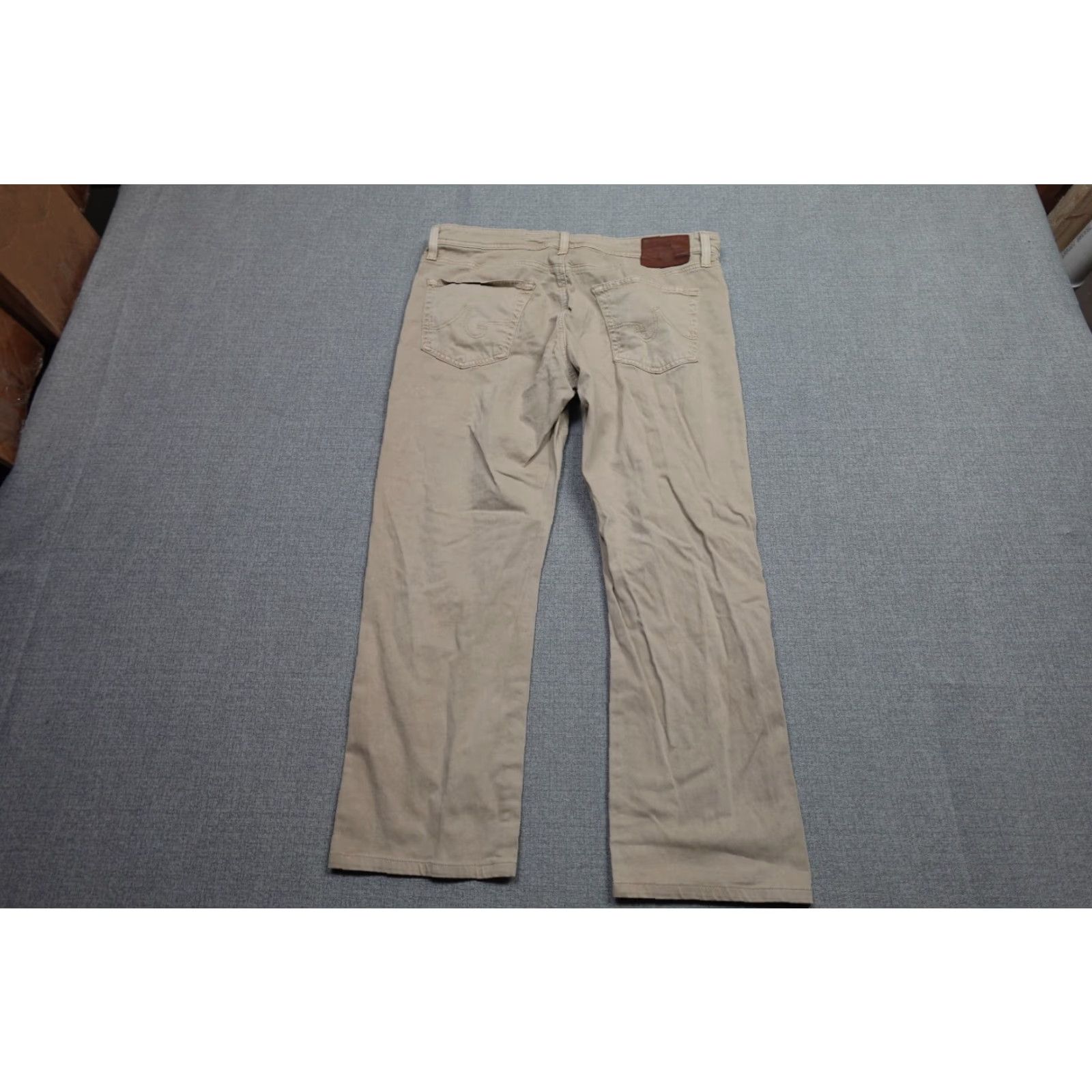 Vintage AG Adriano Goldschmied The Graduate Pants Mens 36x28 Beige Khaki Tapered Leg 확 Size US 36 / EU 52 - 5 Thumbnail