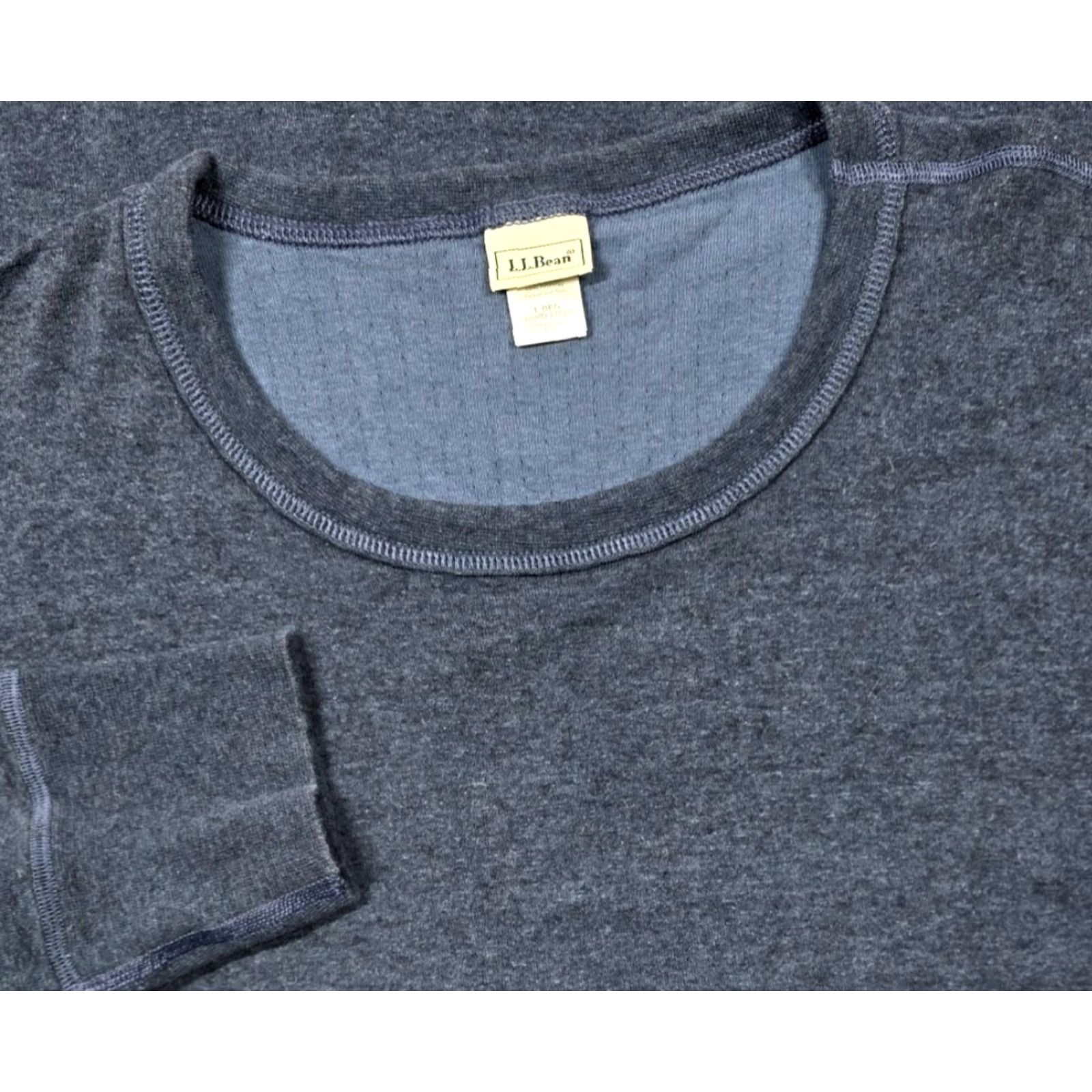Vintage LL Bean Double Layer Long Sleeve Shirt Wool Blend Crew Neck Blue Mens L Reg Size US L / EU 52-54 / 3 - 2 Thumbnail