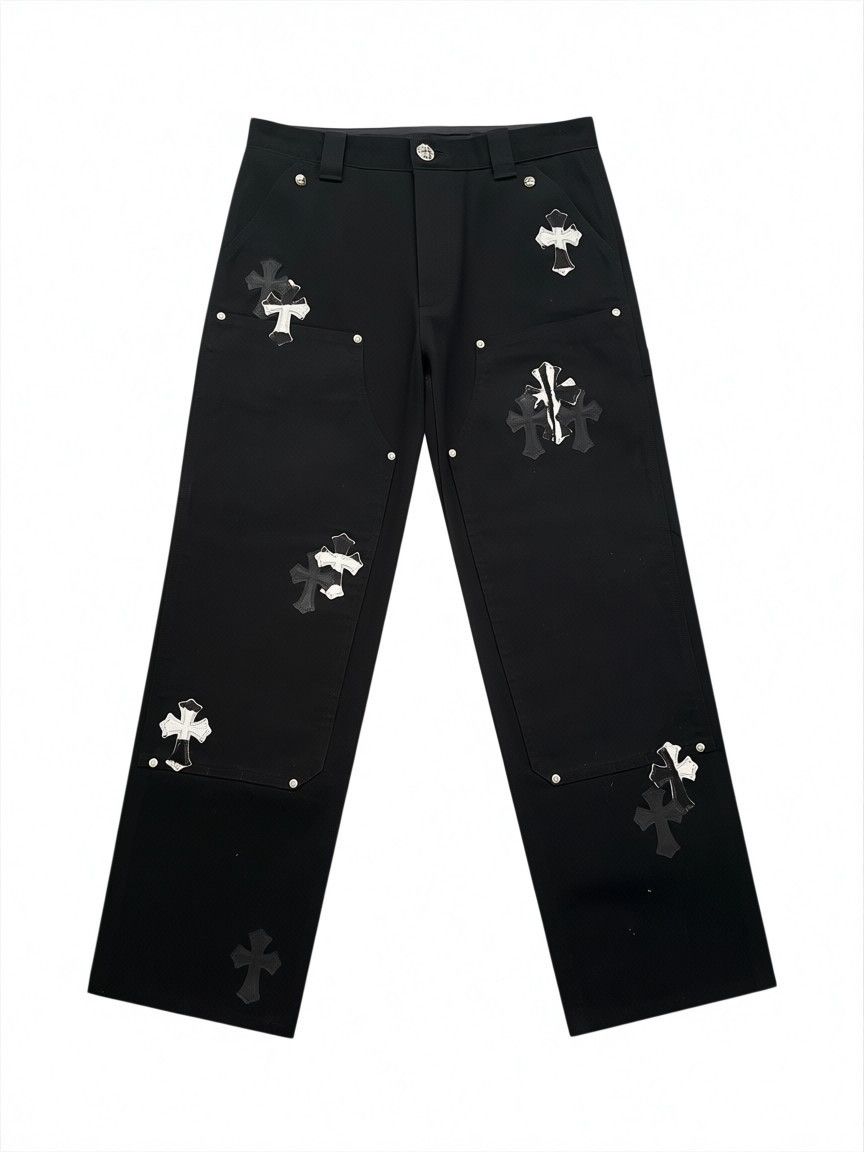 Chrome Hearts Black & Zebra Cross Patch Carpenter Jeans Size US 32 / EU 48 - 1 Thumbnail