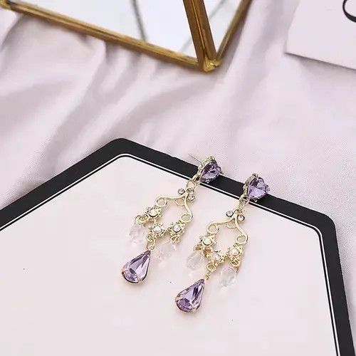 Jewelry Fashion Elegant Crystal Dangle Drop Earrings for Women Size ONE SIZE - 5 Thumbnail