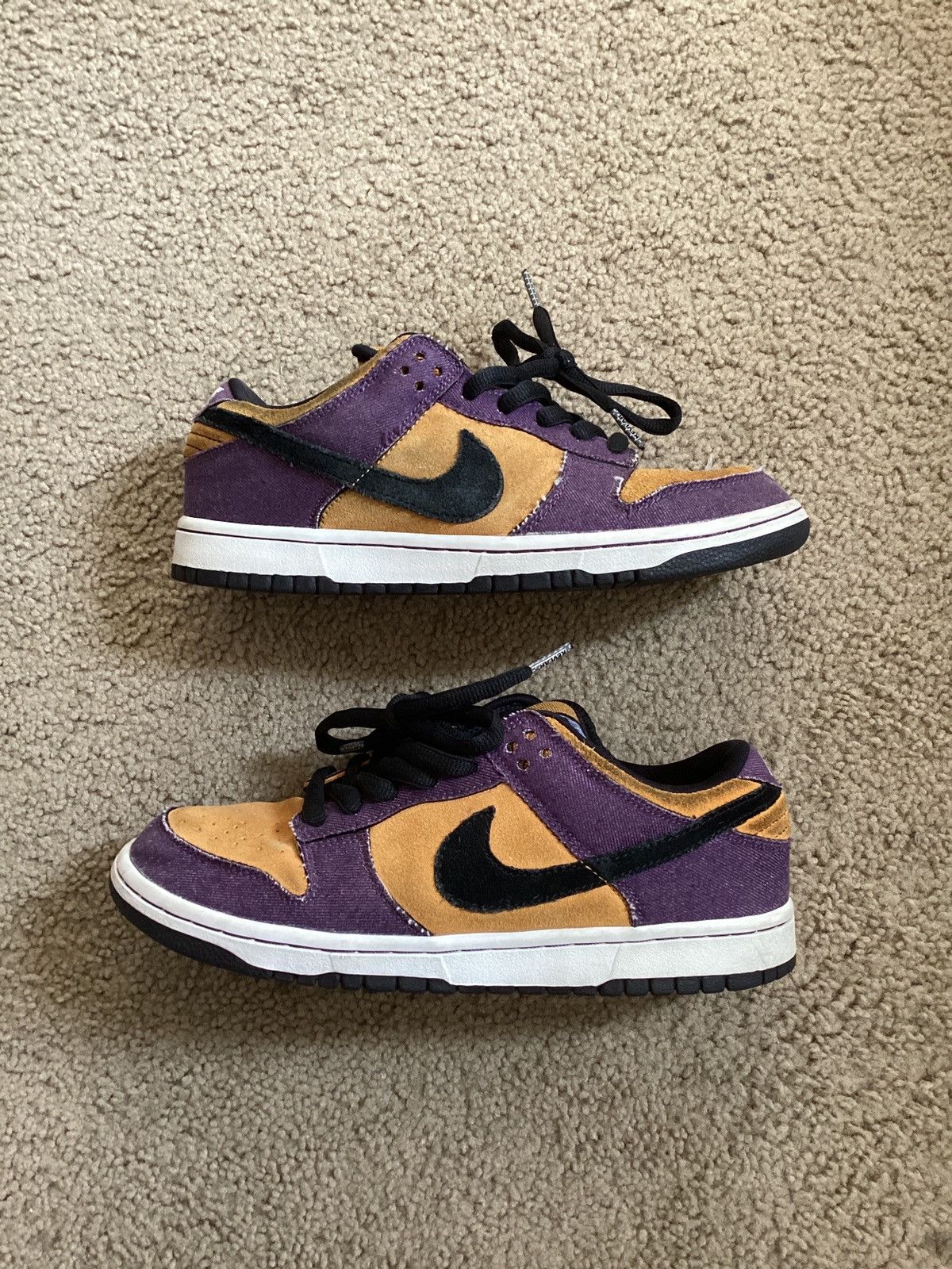 image of Nike Sb Dunk Low Goofy Boy Shoes in Yellow/Purple, Men's (Size 8)