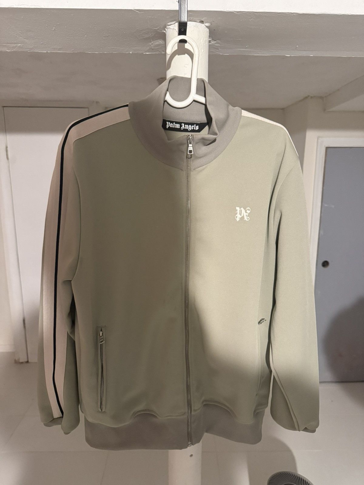 Palm Angels Palm Angels PA Monogram Classic Track Jacket Sage Green Size US XL / EU 56 / 4 - 2 Thumbnail