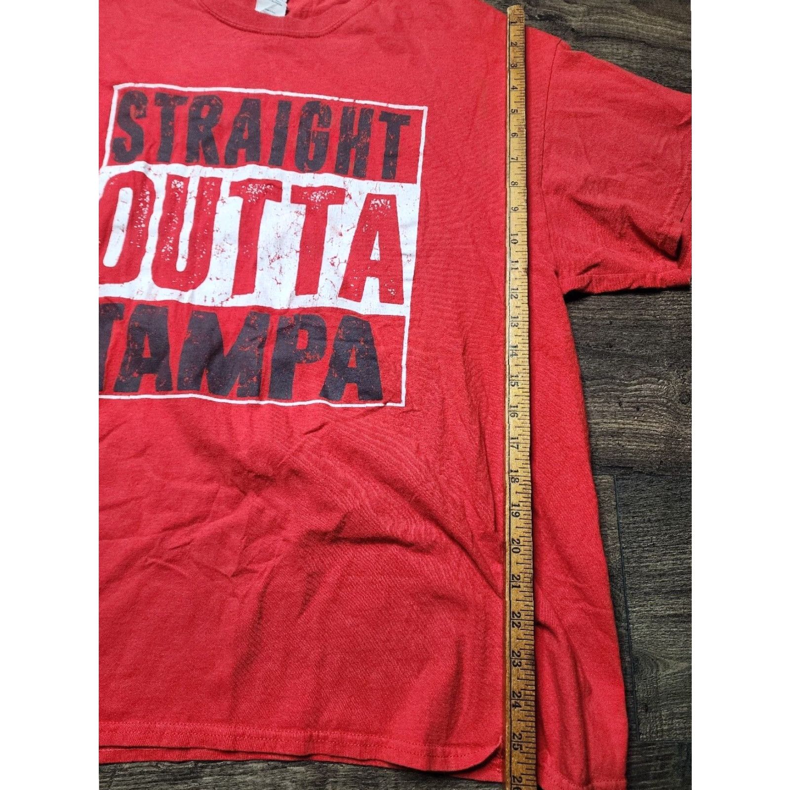 Gildan Retro Tampa Bay FL Street Talk Gildan Mens XL Red Double Sided T Shirt Size US XL / EU 56 / 4 - 5 Thumbnail