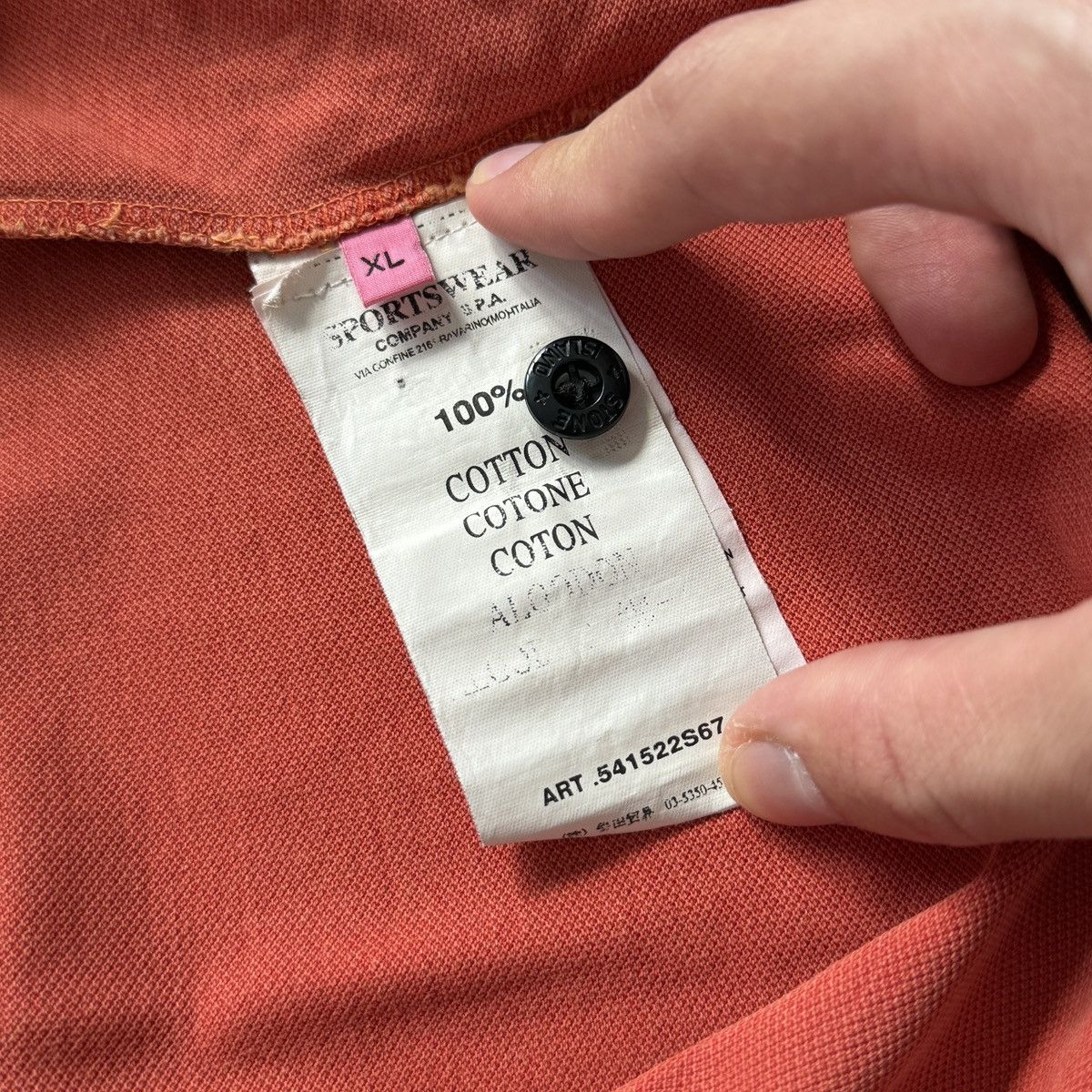 Other Vintage Stone Island Polo Garment Dyed Lava Orange Shirt Size US XL / EU 56 / 4 - 9 Thumbnail