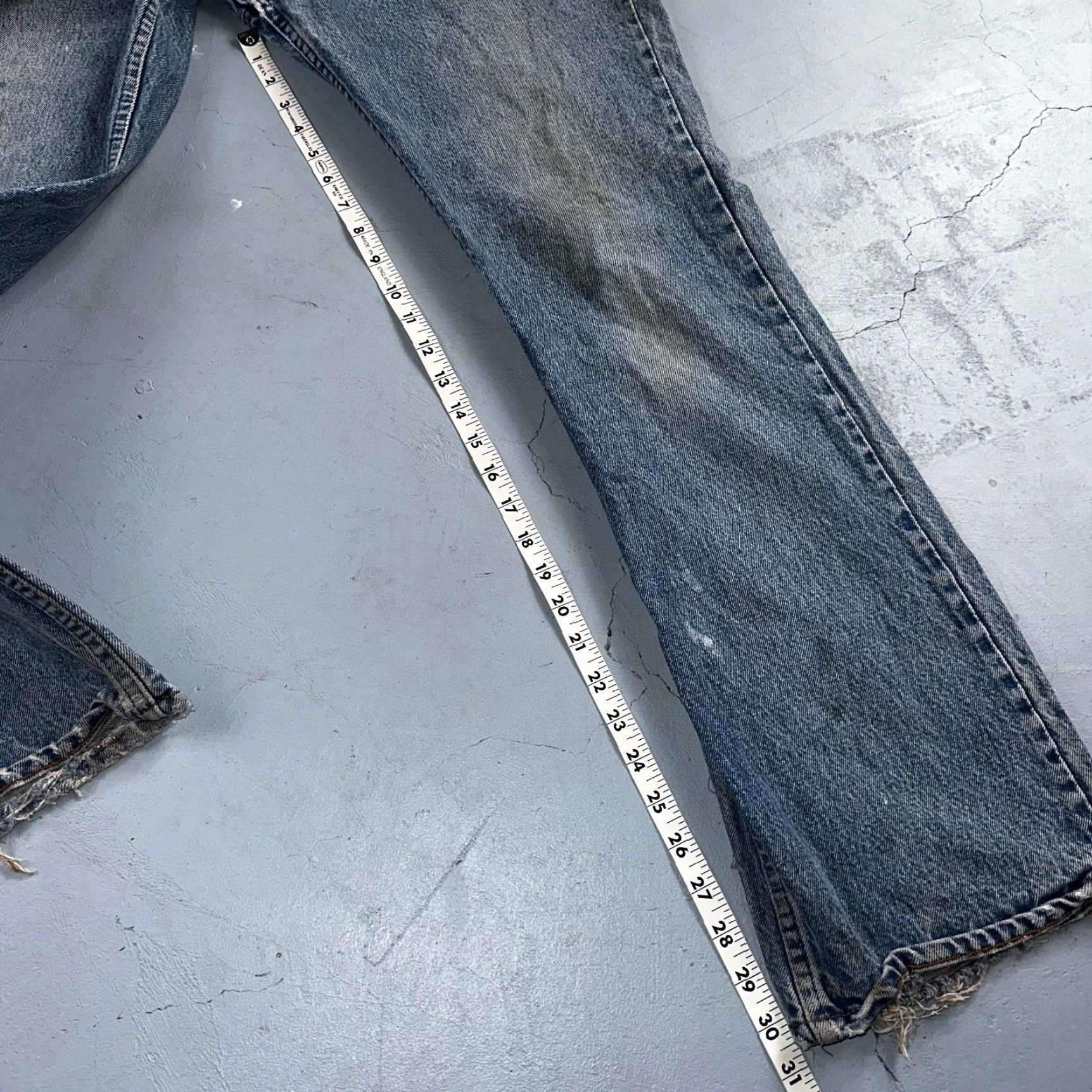 Levi's VINTAGE Levis 517 80s USA Red Tab Bootcut Flare Blue Denim Jeans Act 34x30 Mens Size US 34 / EU 50 - 6 Thumbnail