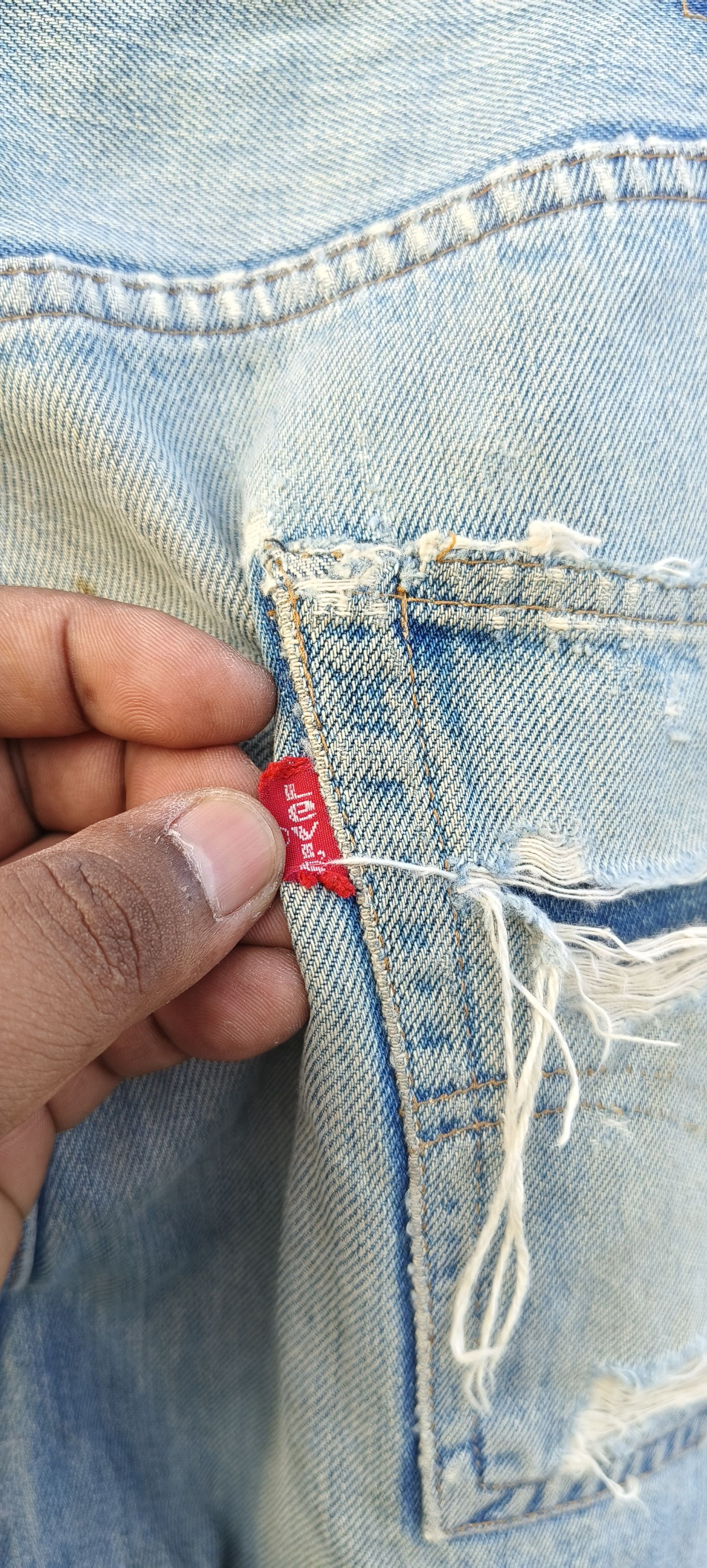 4GSELLER Vintage 70s Rindam Levi's jeans button number 6 Selvedge Size US 35 - 13 Thumbnail