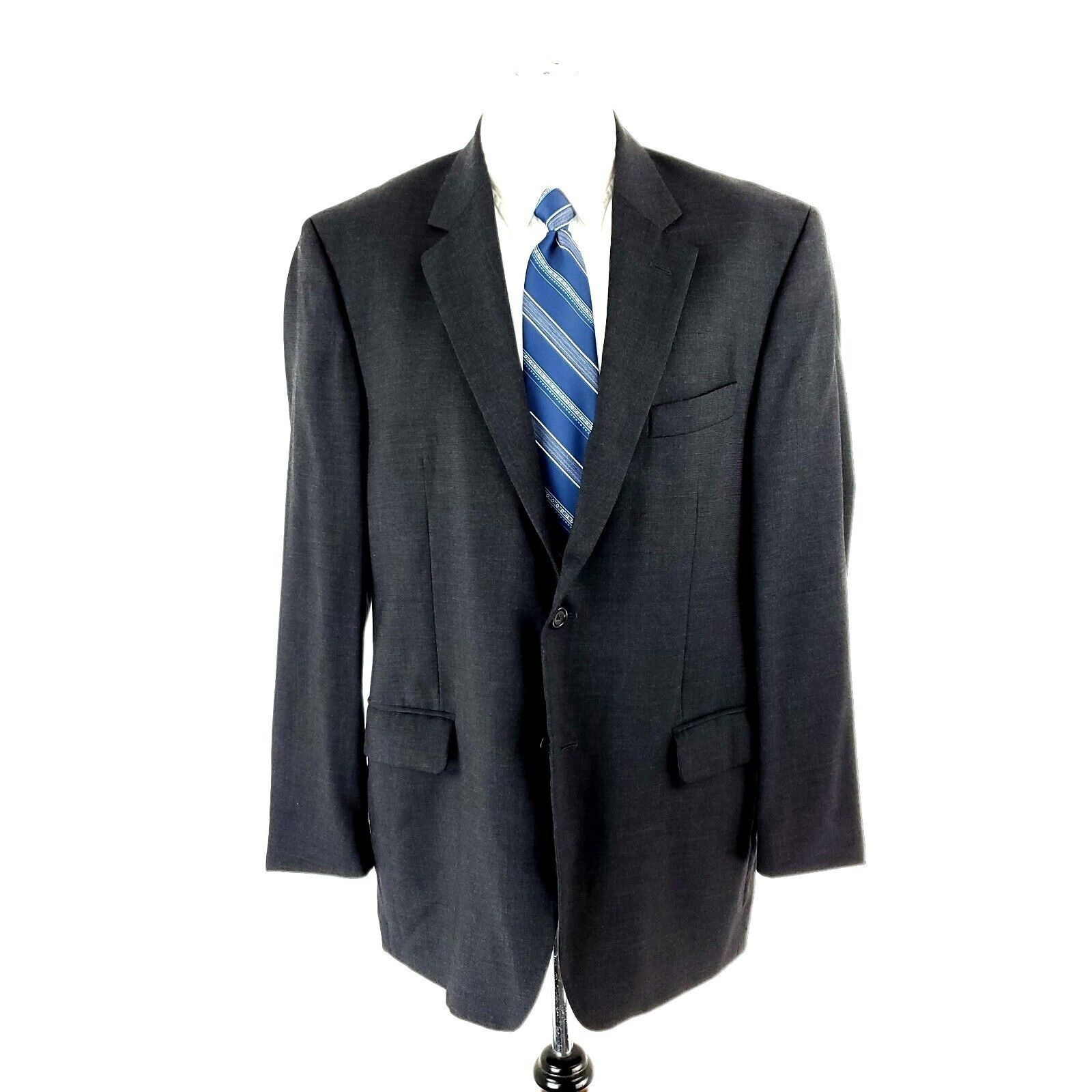 Pronto Uomo Pronto Uomo Lessona Super 100s Wool 2 Button Blazer 42R Gray Size 42R - 3 Thumbnail