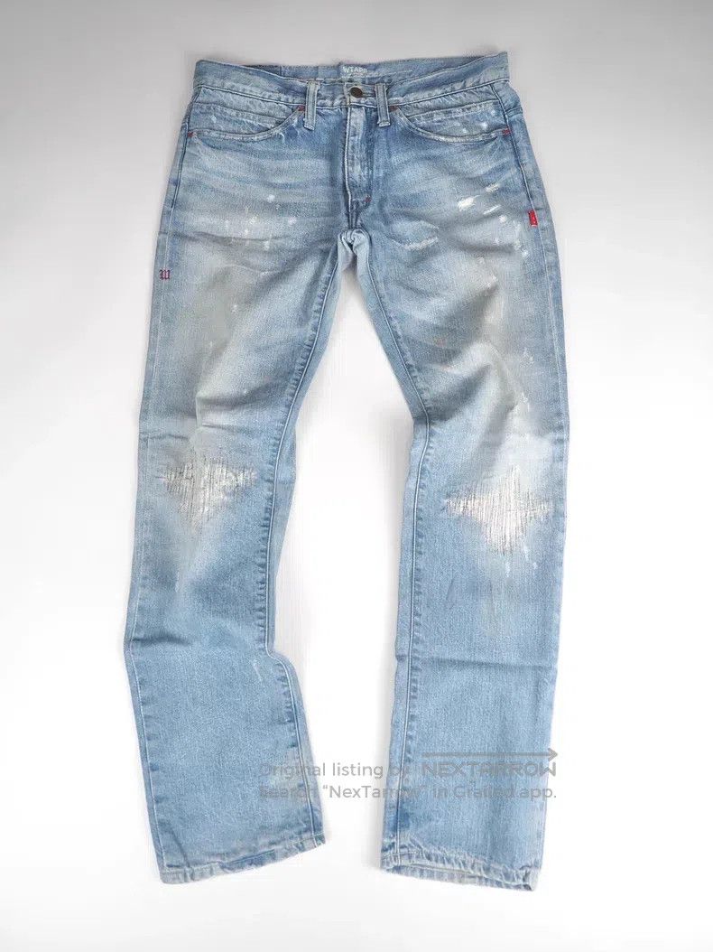 Wtaps Wtaps size M Blue Destroyed Patch Washed Denim Jeans Size US 40 / EU 56 - 1 Thumbnail