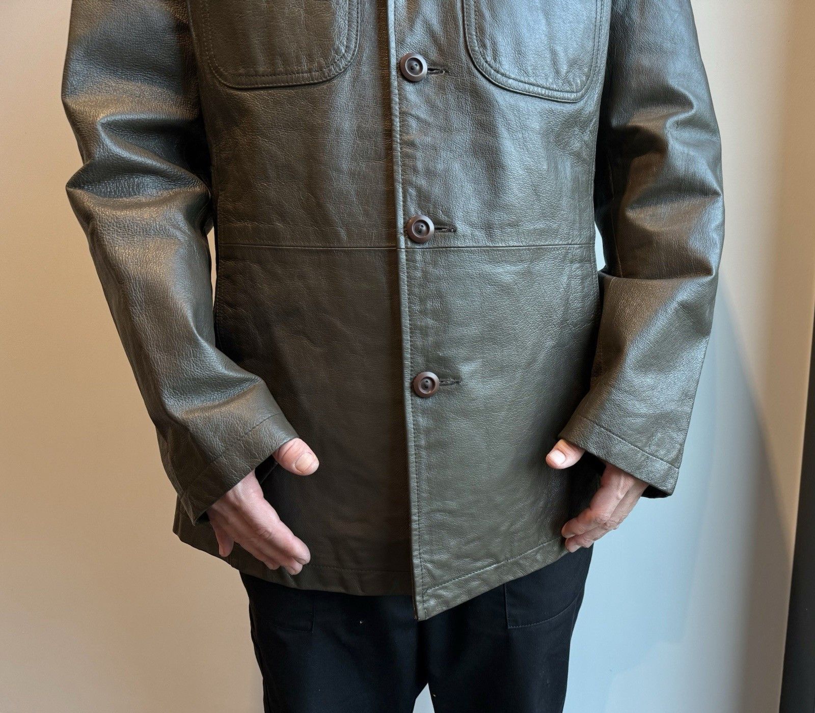 Diesel Vintage Diesel Leather Jacket Trench Blazer 2000s Y2K Men’s Size US L / EU 52-54 / 3 - 8 Thumbnail