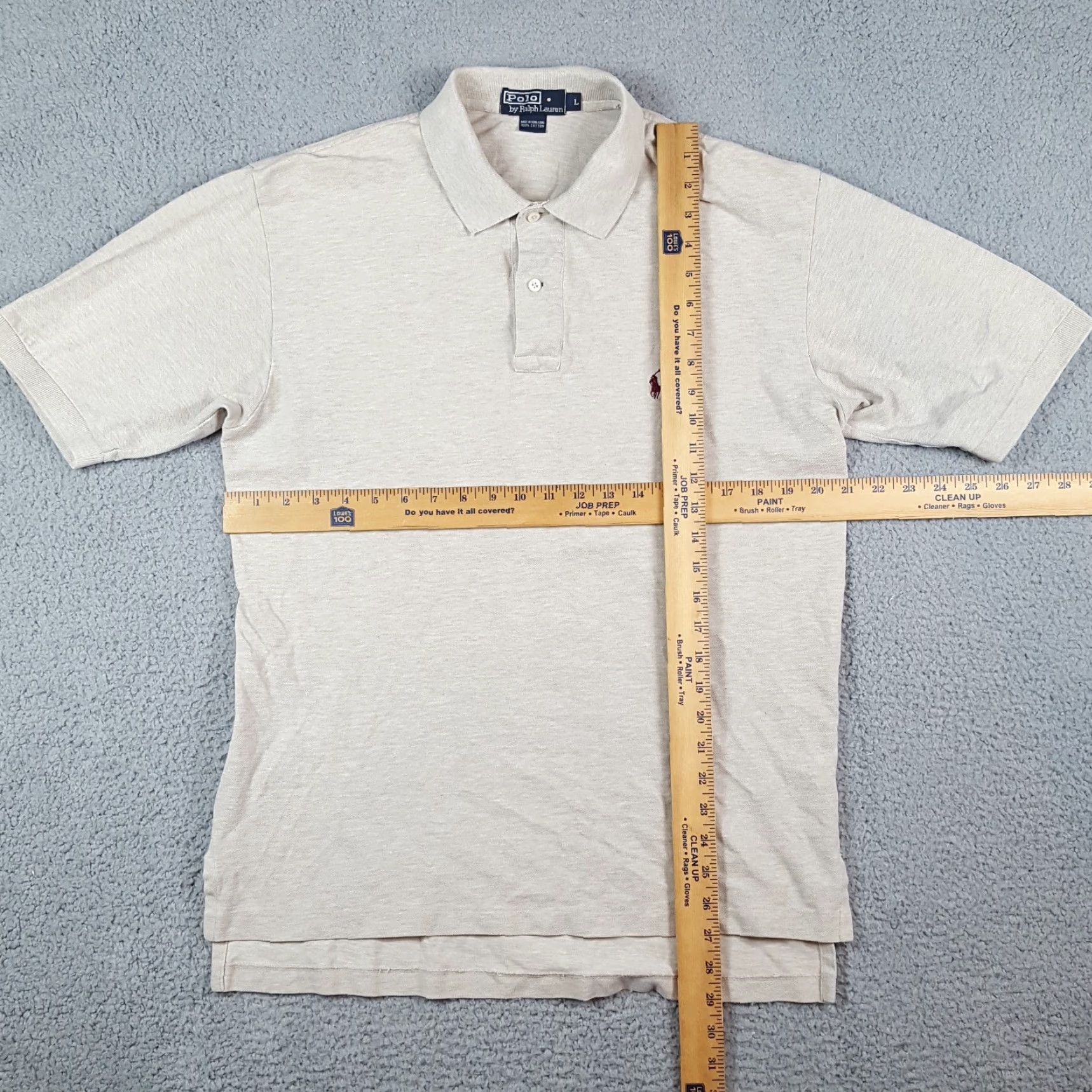 Polo Ralph Lauren Polo Ralph Lauren Oatmeal Preppy Pony Logo Men's Size L Collar Polo Dress Shirt Size 42R - 6 Thumbnail