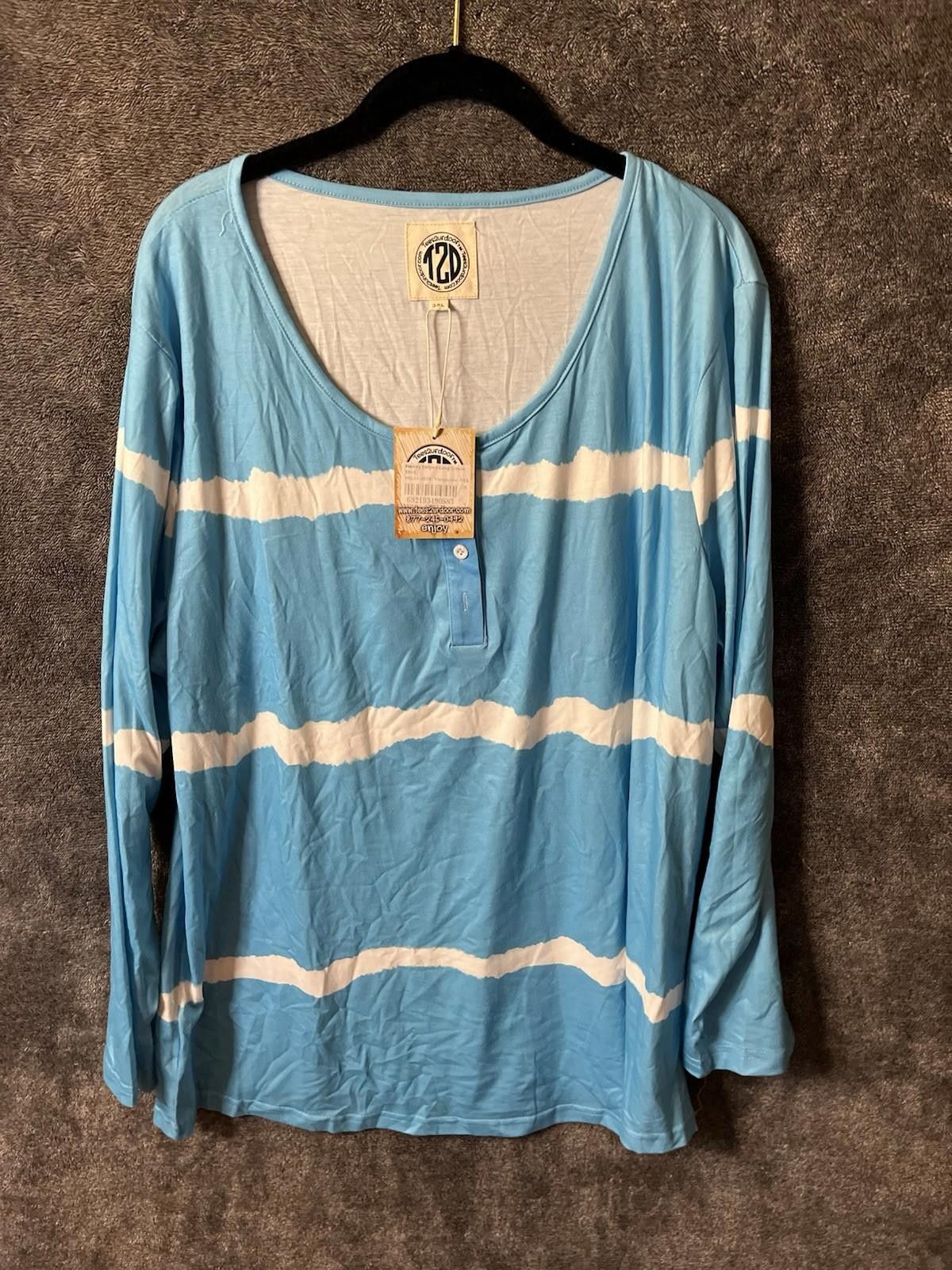 Other Tees2urdoor Henley Shirt 3XL Turquoise Tie-Dye Stripe NWT Size US XXL / EU 58 / 5 - 1 Thumbnail