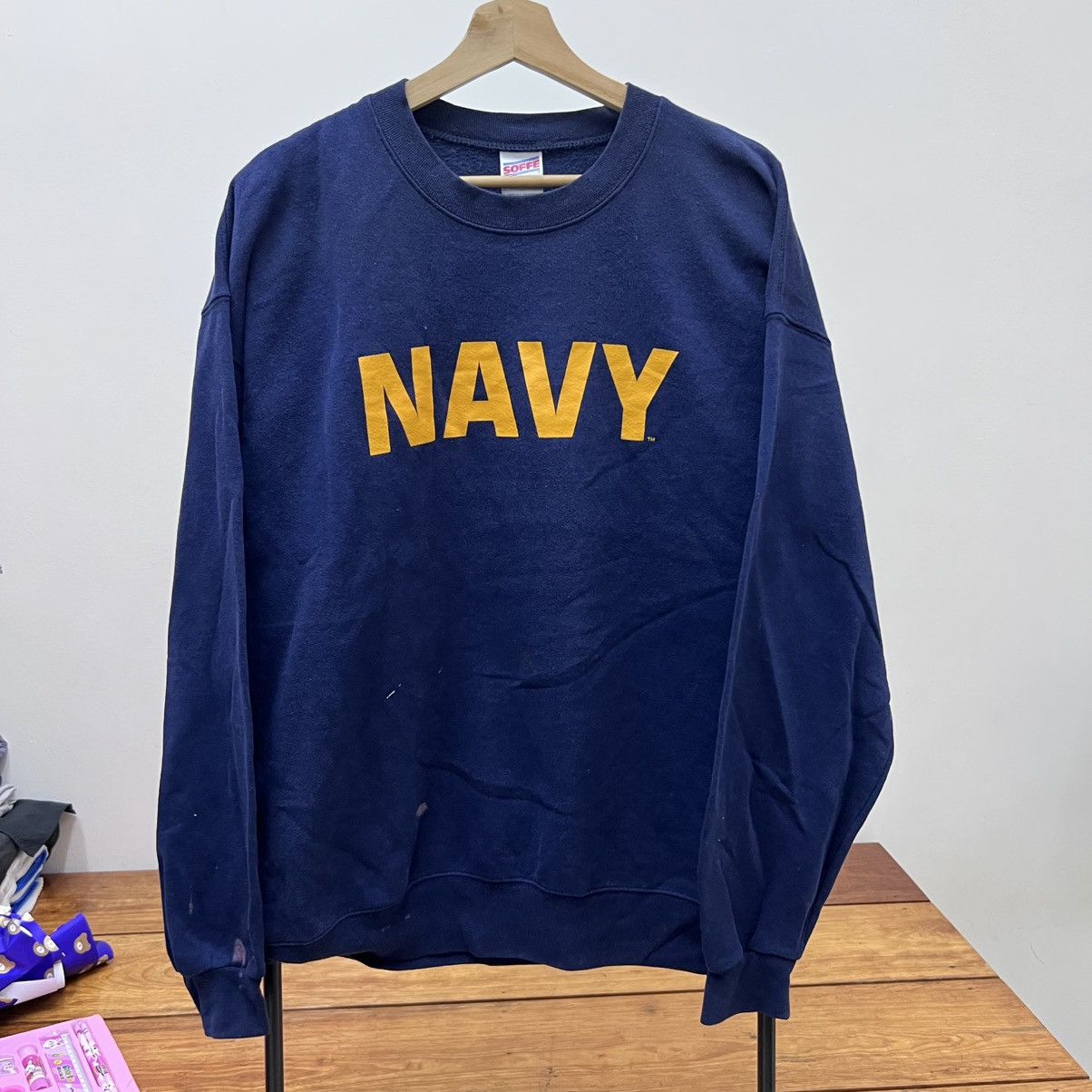 Vintage VINTAGE 90'S NAVY MILITARY Oversized CREWNECK Size US XL / EU 56 / 4 - 1 Thumbnail