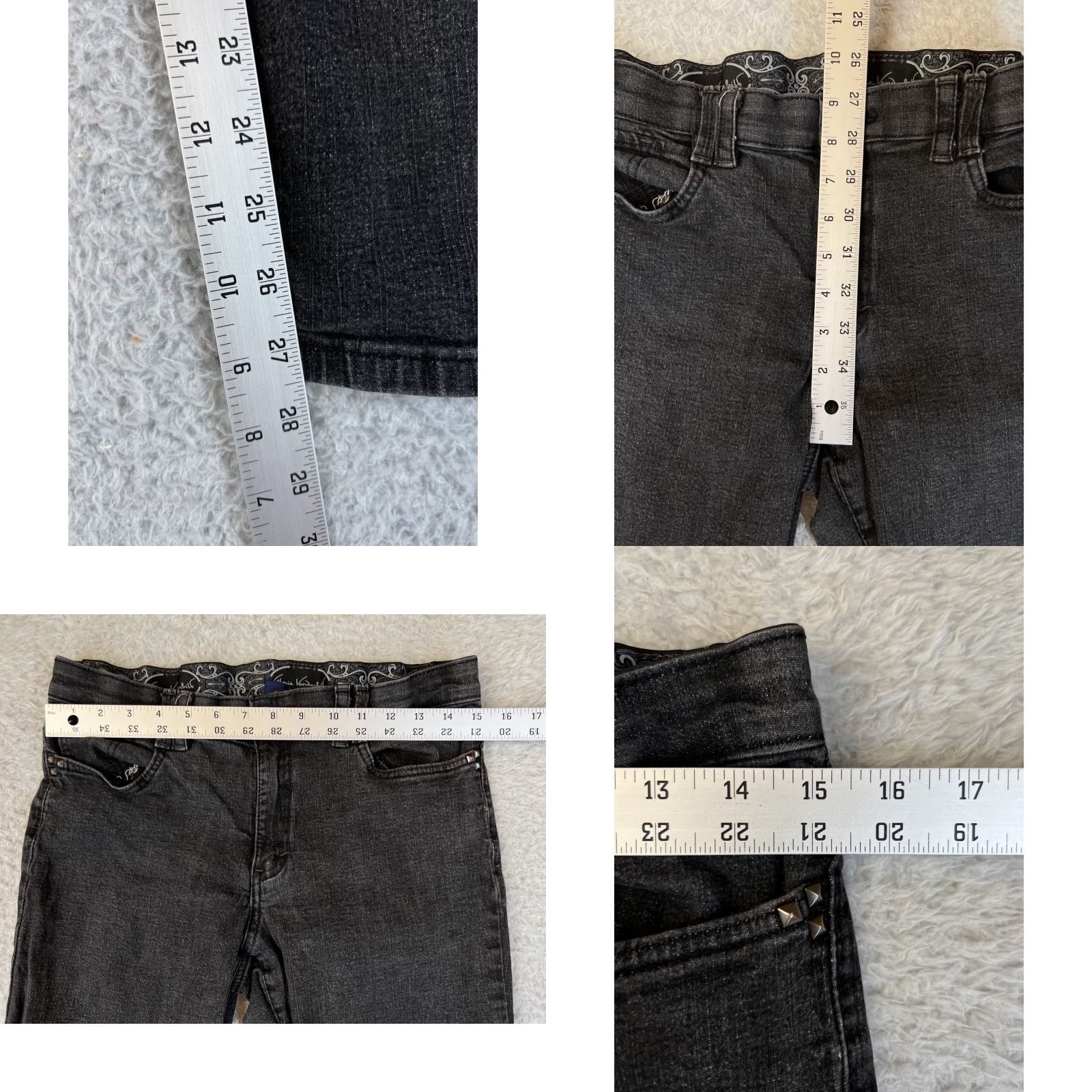 Gloria Vanderbilt Gloria Vanderbilt Women's Jeans Size 12 Black Stretch Denim Regular Fit 5-Pocket Classic Size 34" / US 12 / IT 48 - 8 Thumbnail