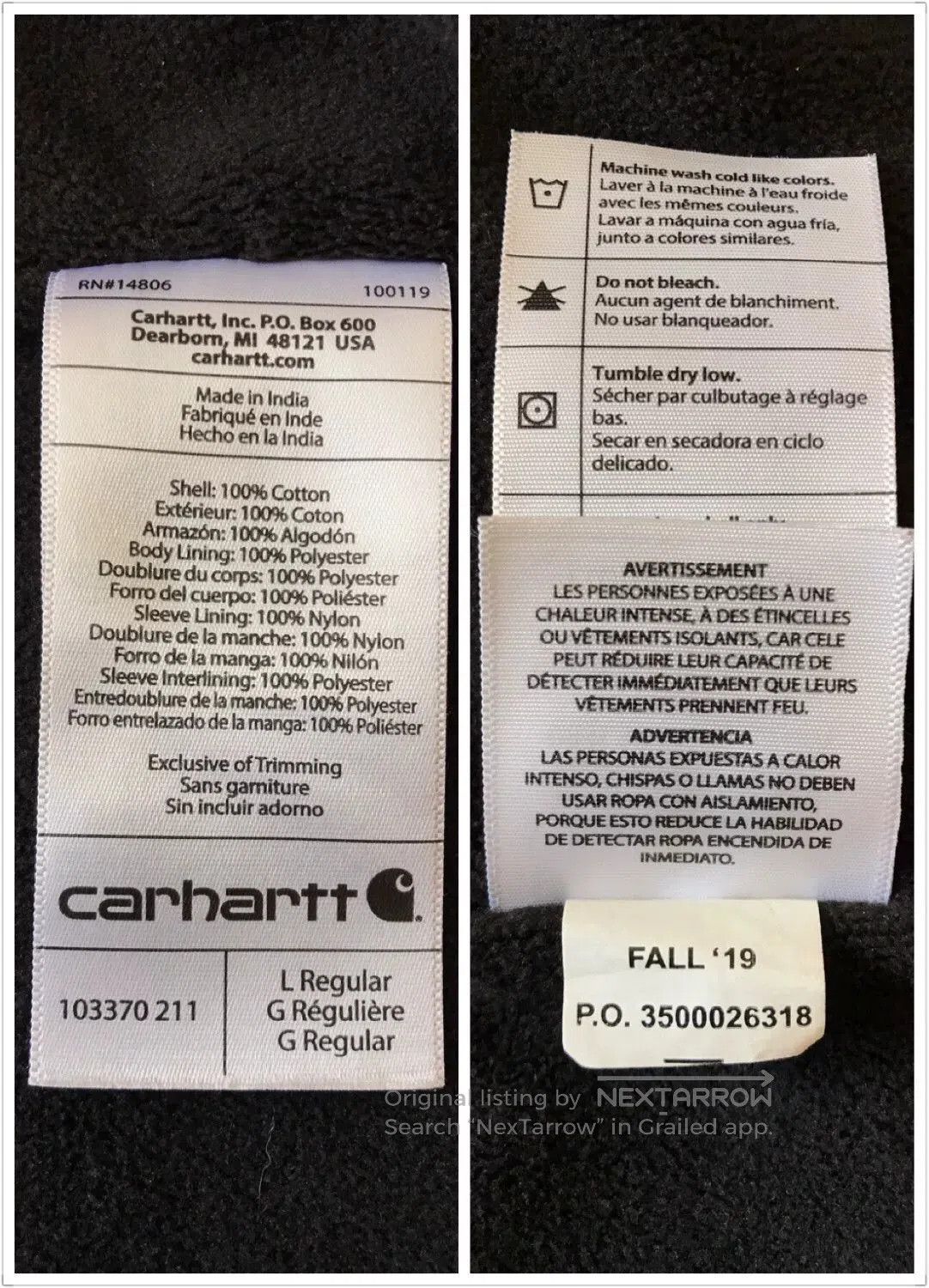 Carhartt Carhartt 103370 Full Swing Jacket. Size US L / EU 52-54 / 3 - 9 Thumbnail