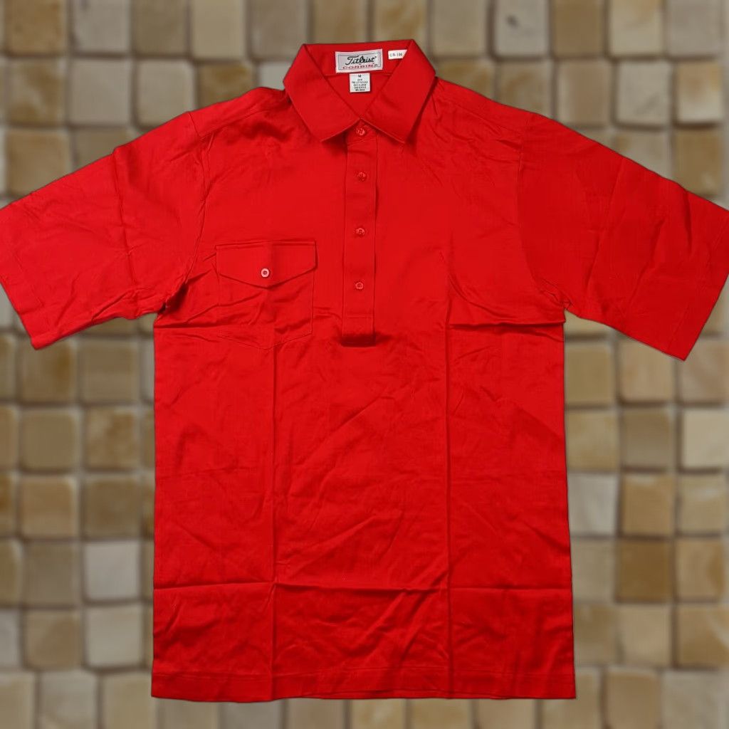 Titleist VINTAGE Titleist Golf Polo Shirt Men M Red Collared PGA Pullover Short Sleeve Knit Cotton Baseball? Size US M / EU 48-50 / 2 - 1 Thumbnail