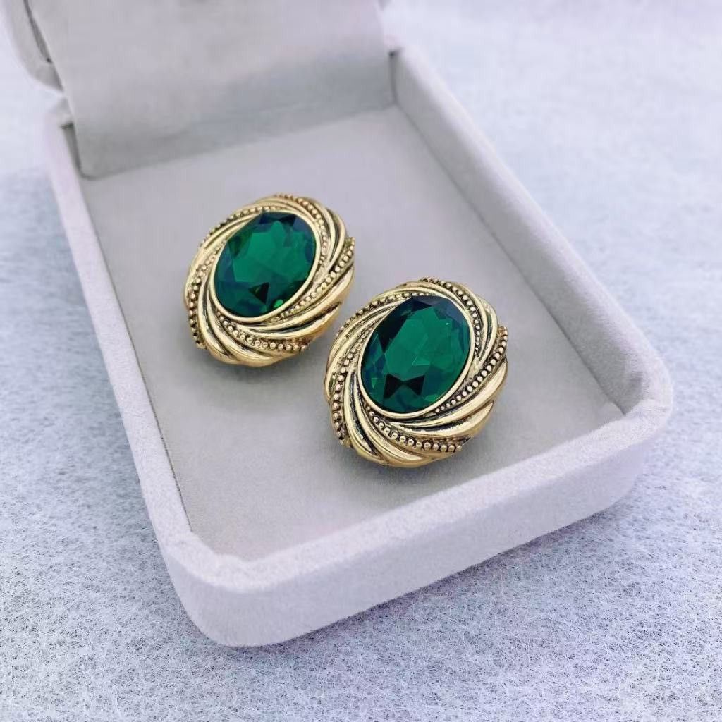 Other Artificial emerald, classic style earrings Size ONE SIZE - 3 Thumbnail