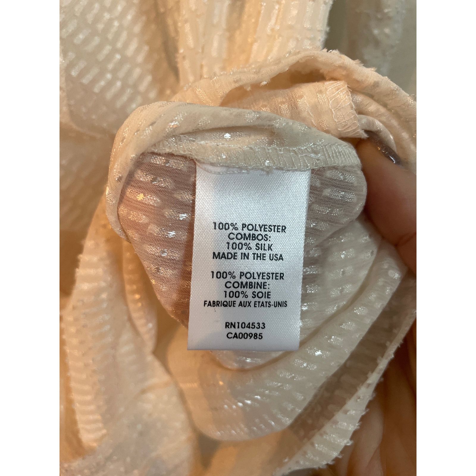 Nanette Lepore Nanette Lepore Semi-Sheer Silk Blend Ruffled Front Blouse, 2 Size XS / US 0-2 / IT 36-38 - 6 Thumbnail