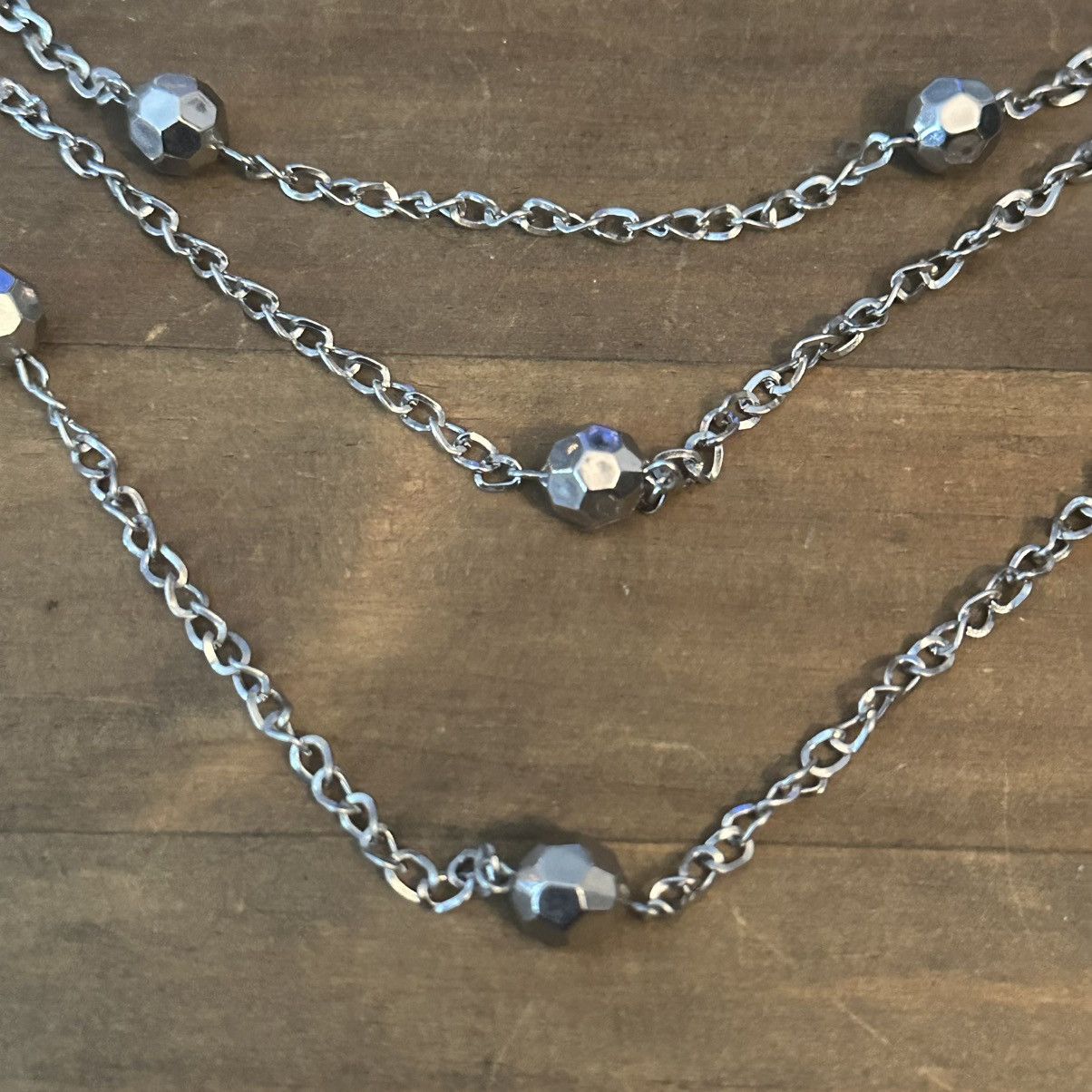 Other Silver tone layered station bead swag necklace Size ONE SIZE - 4 Thumbnail