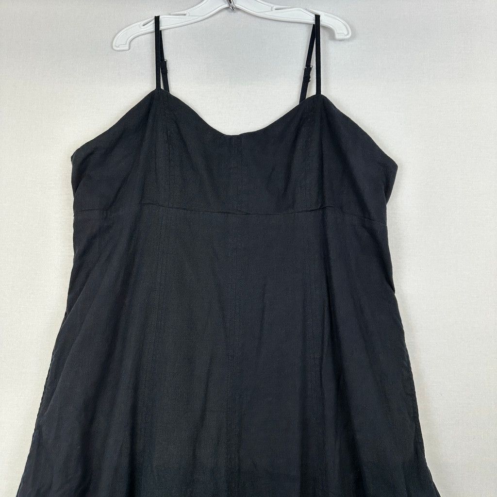 Abercrombie & Fitch Abercrombie & Fitch Black Linen Blend Maxi Dress XLP Size XL / US 12-14 / IT 48-50 - 3 Thumbnail