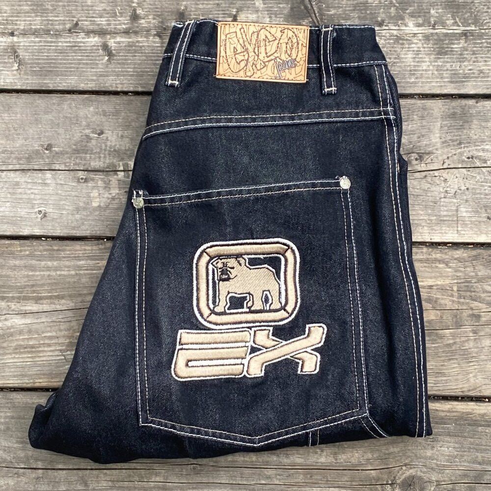 Vintage Vintage 90s Y2K EXCO Bulldog Embroidered Jeans Size 32 Size US 32 / EU 48 - 2 Thumbnail