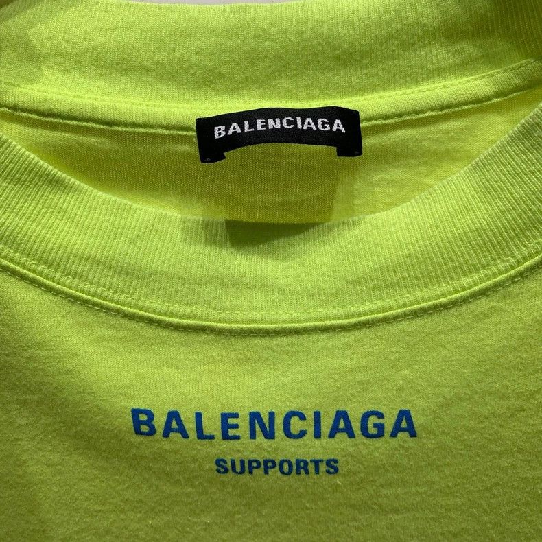 Balenciaga Balenciaga Neon Green Wheat Pattern Short-Sleeve T-Shirt Size US XXL / EU 58 / 5 - 2 Thumbnail