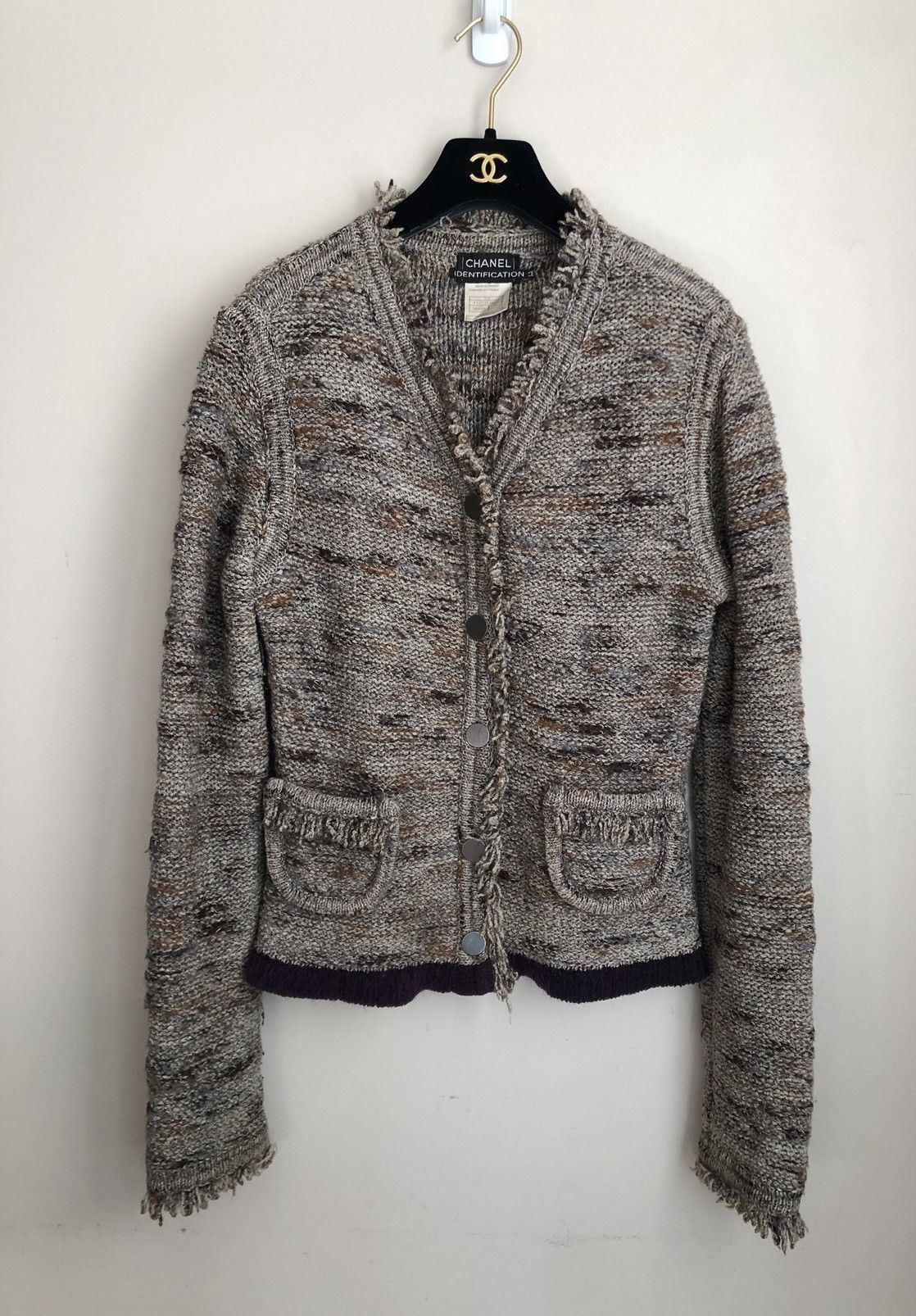 Chanel Chanel AW1999 Runway Grey/Purple Fringed Knit Jacket Size XS / US 0-2 / IT 36-38 - 1 Thumbnail