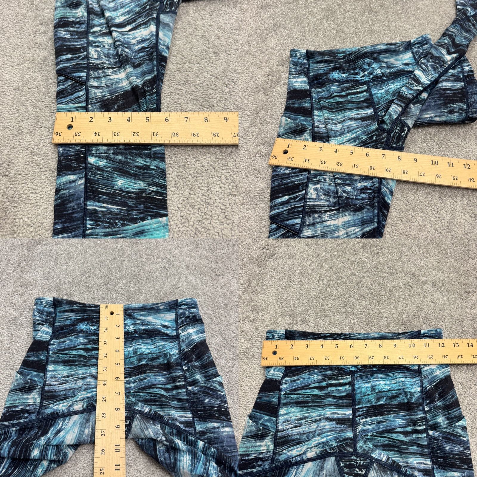Lululemon Lululemon Speed Up Tidal Multi Blue Wave Crop Leggings Womens 4 Active Run Yoga Size 27" / US 4 / IT 40 - 9 Thumbnail