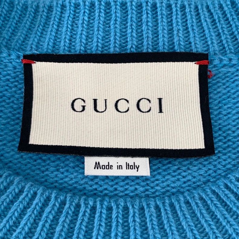 Gucci Gucci Blue logo dancing piglet wool knitted sweater 2502-Ne Size US XXS / EU 40 - 5 Thumbnail