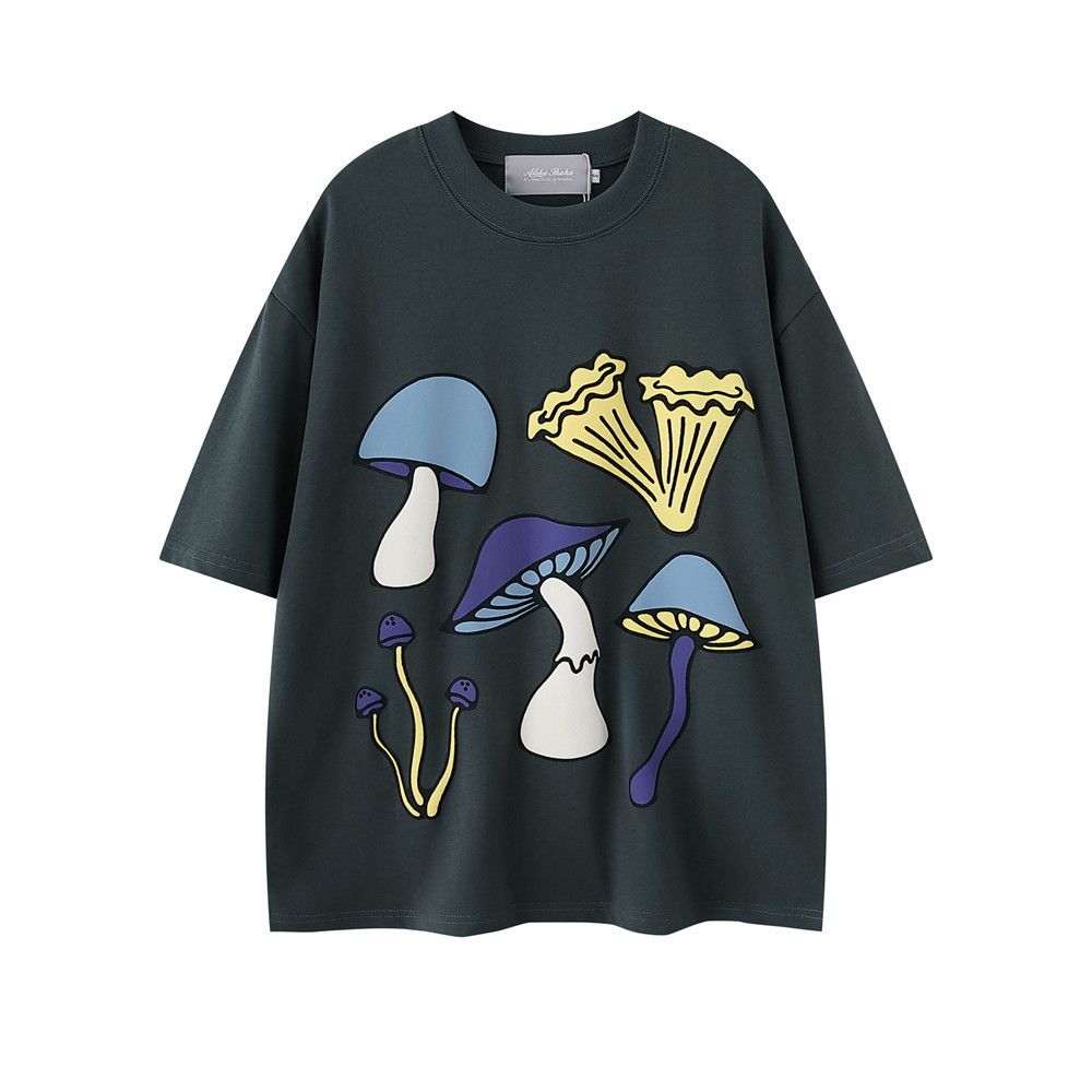 Japanese Brand × Vintage Men's trendy hip-hop fun mushroom print T-shirt loose Size US M / EU 48-50 / 2 - 1 Thumbnail