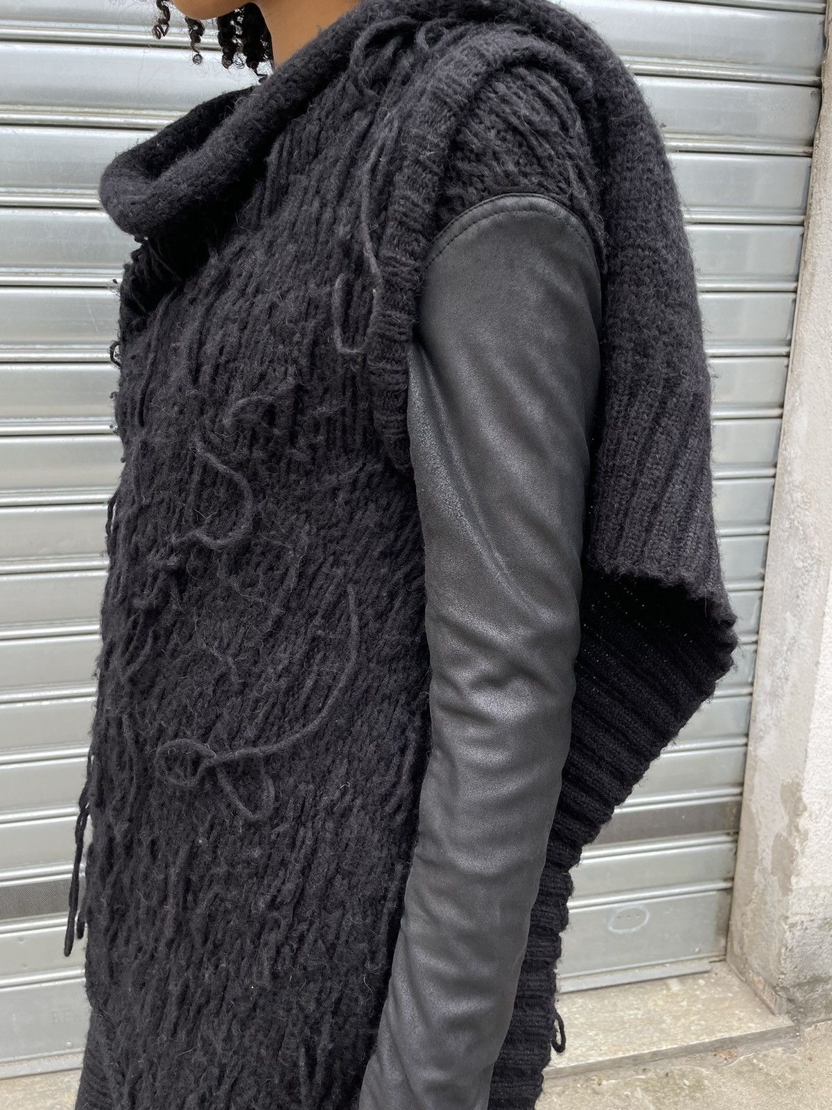 Isabel Benenato Isabel Benenato A/W 2011-2012 Cardigan Wool/Leather Size L / US 10 / IT 46 - 4 Thumbnail