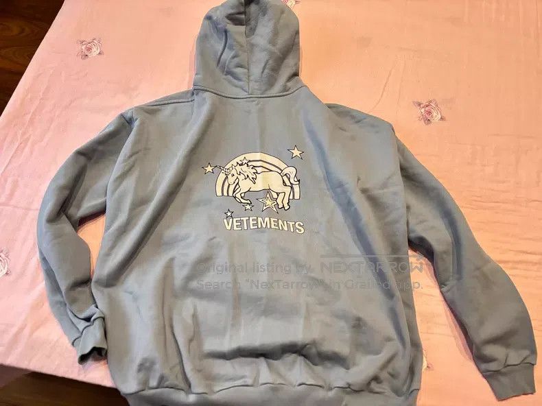 Vetements VETEMENTS Haze blue unicorn hooded sweatshirt Size US S / EU 44-46 / 1 - 2 Thumbnail