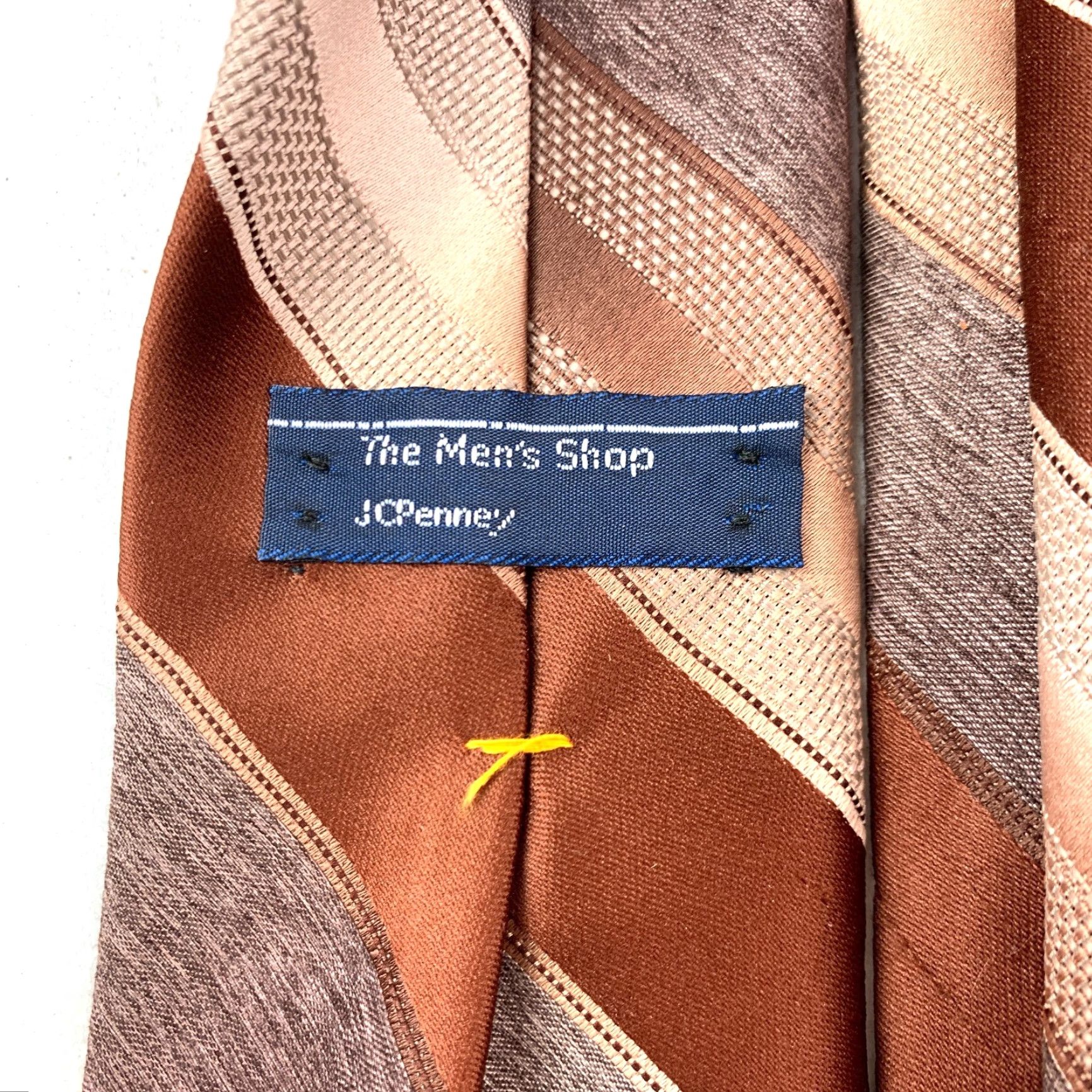 JCPenney VINTAGE The Mens Shop JcPenney Brown Diagonal Stripe Tie 57 x 3" Tie Mens Size ONE SIZE - 5 Thumbnail