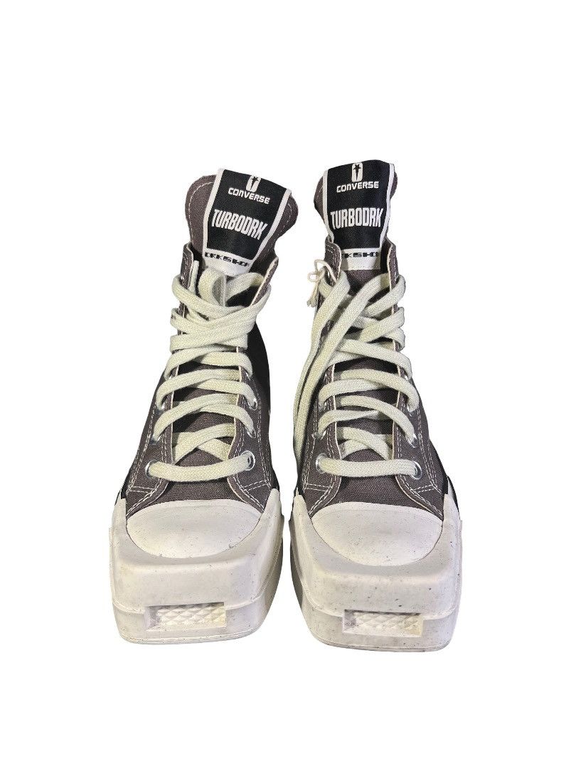 Rick Owens Converse × Rick Owens DRKSHDW TurboDRK High-Top Sneakers Size US 5.5 / IT 35.5 - 2 Thumbnail