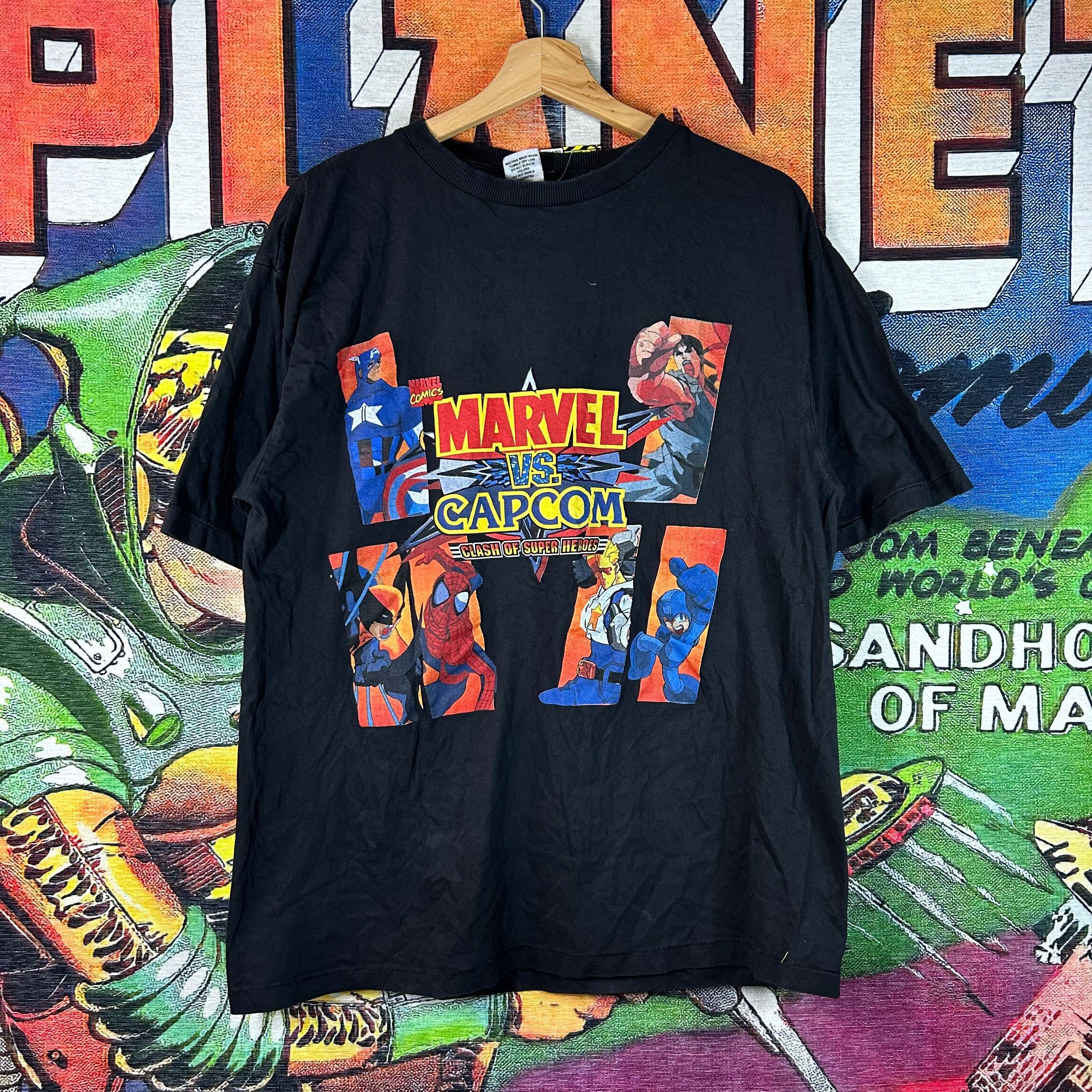 マーヴル・スーパーヒーローズ Tシャツ Lサイズ CAPCOM ビンテージ Marvel Comics × Vintage Marvel Vs Capcom Vintage T-shirt