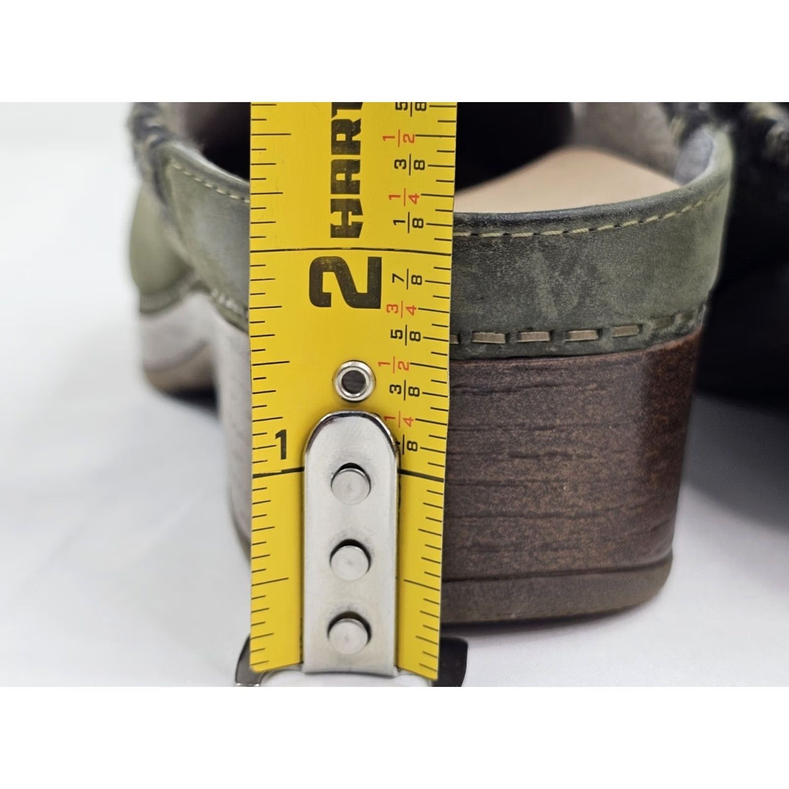Dansko VINTAGE Dansko Bev Clogs Slide Mule Women EU 38 US 8 Burnished Green Leather EUC Size US 8 / IT 38 - 7 Thumbnail