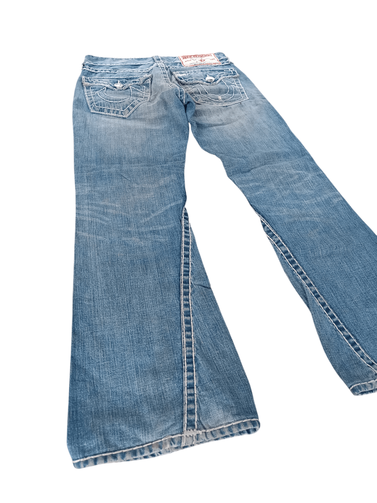 True Religion × Vintage True Religion ひ Joey Super T Distressed Baggy Flare Y2K Size US 32 / EU 48 - 17 Thumbnail