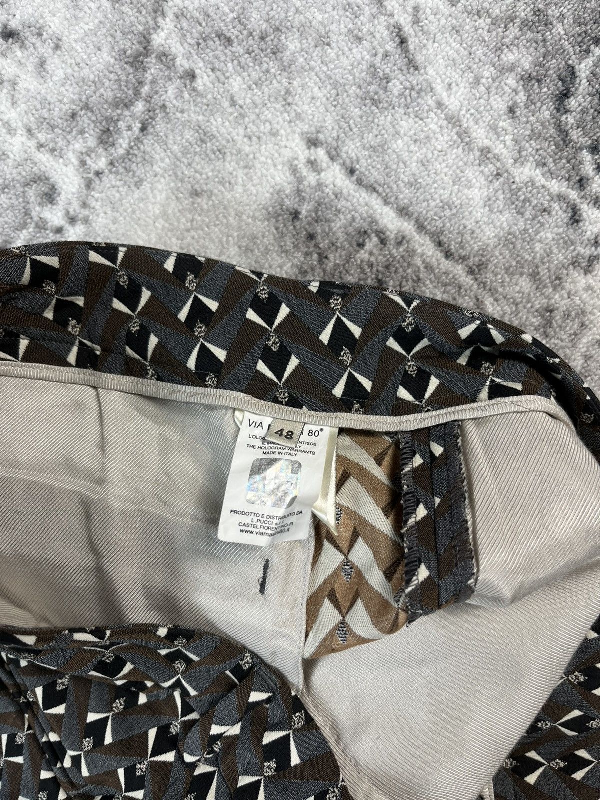Other Via Masini 80 Geometric Pants Italy Size 48 Pattern Size 34" / US 12 / IT 48 - 7 Thumbnail