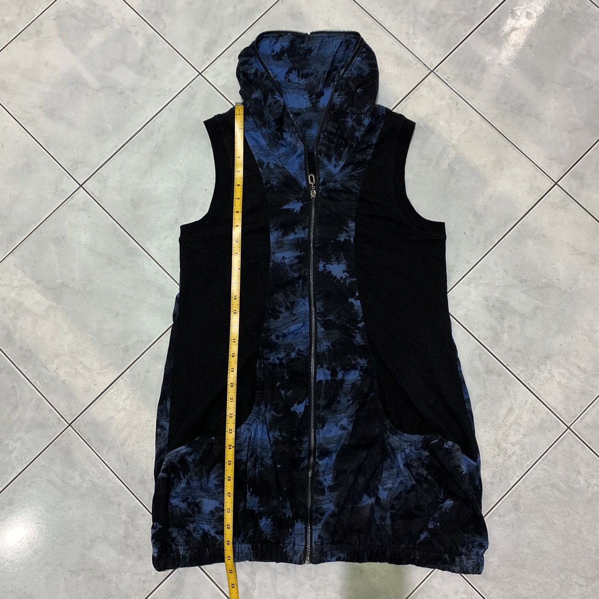 Japanese Brand Japanese GOA Style Blue Dark Gothic Sleeveless Hoodie Size US M / EU 48-50 / 2 - 21 Thumbnail