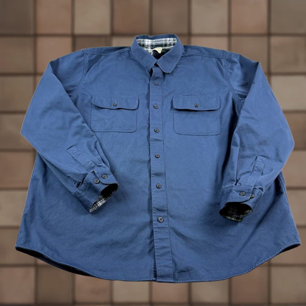 Vintage VINTAGE LL Bean Hurricane Shirt Jacket Mens 2XL Blue Flannel Lined Shacket Button Up Size US XXL / EU 58 / 5 - 1 Thumbnail