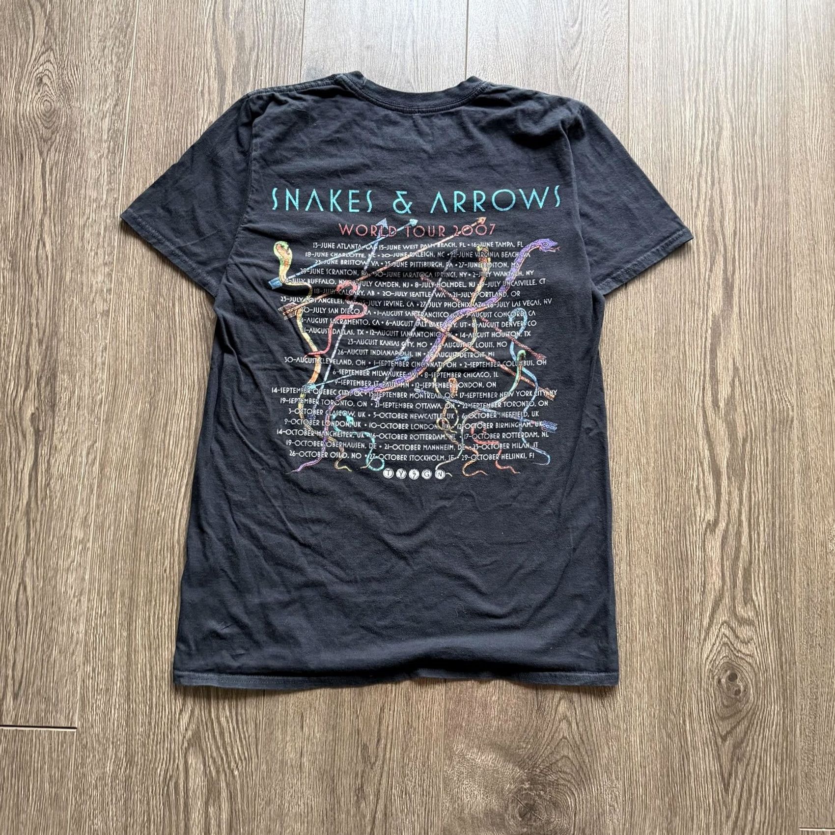 Arrow Y2K Band Tee Rush Shirt Mens Medium Black Snakes & Arrows Tour Graphic Rock Top Size US M / EU 48-50 / 2 - 6 Thumbnail