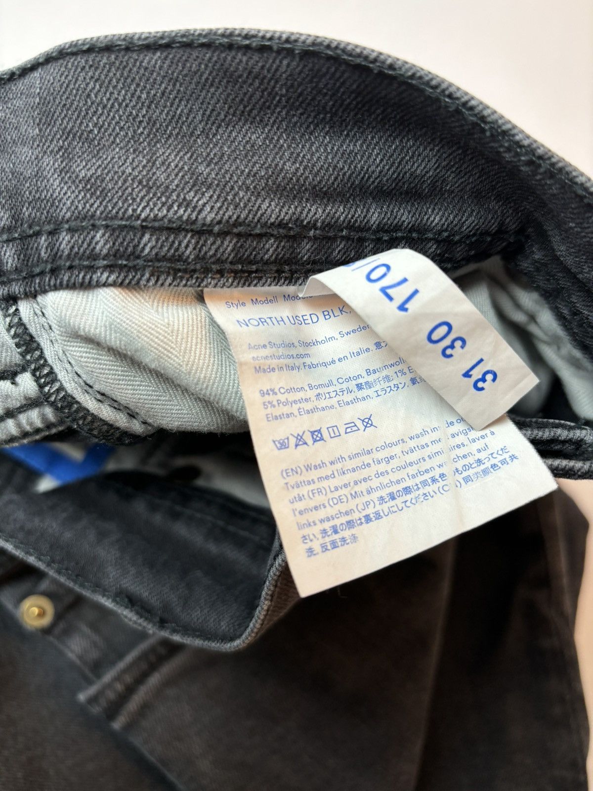 Acne Studios Acne Studios Bla Konst North Used Black Denim Size US 31 - 5 Thumbnail